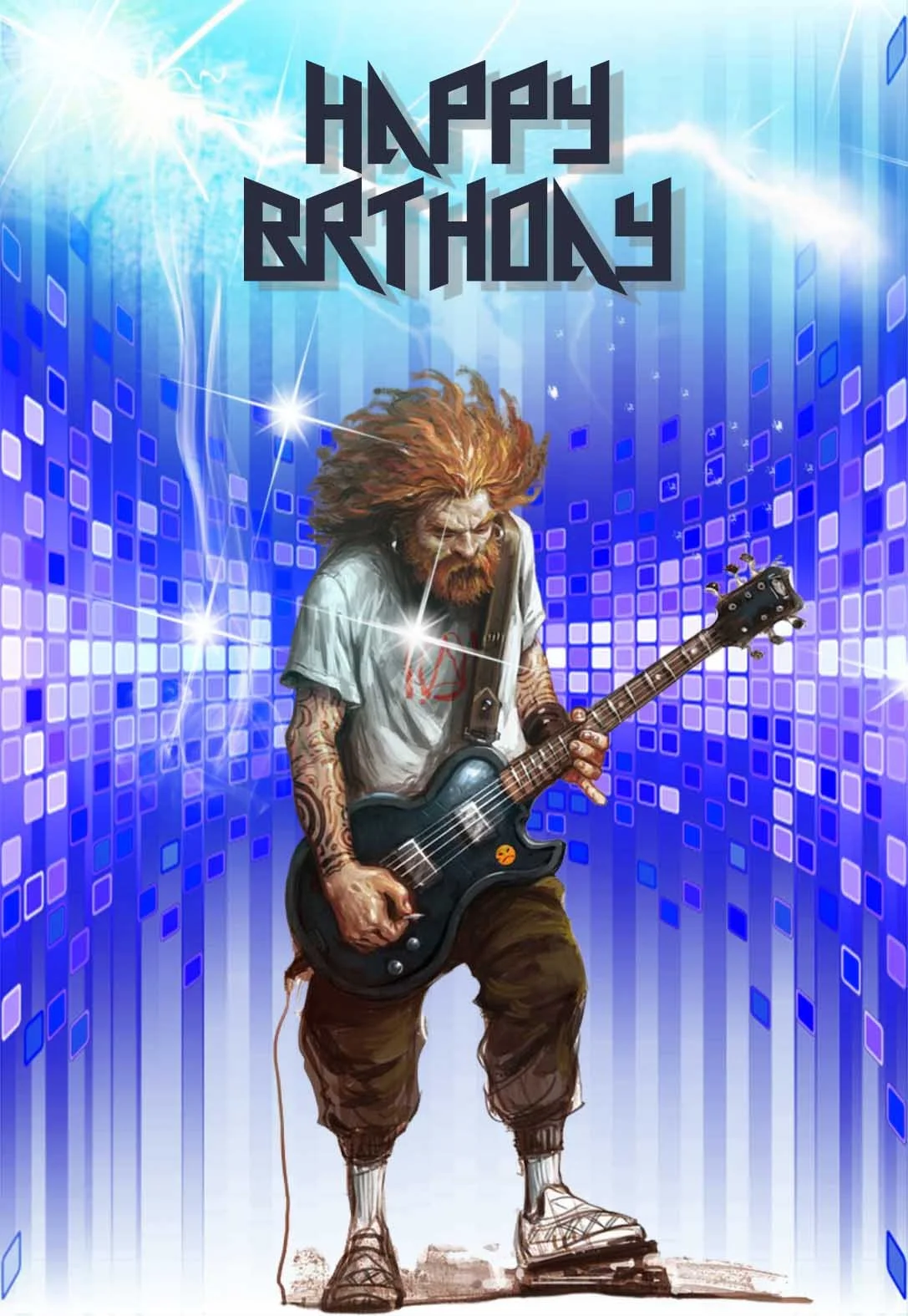 Guitar Printable Birthday Cards
