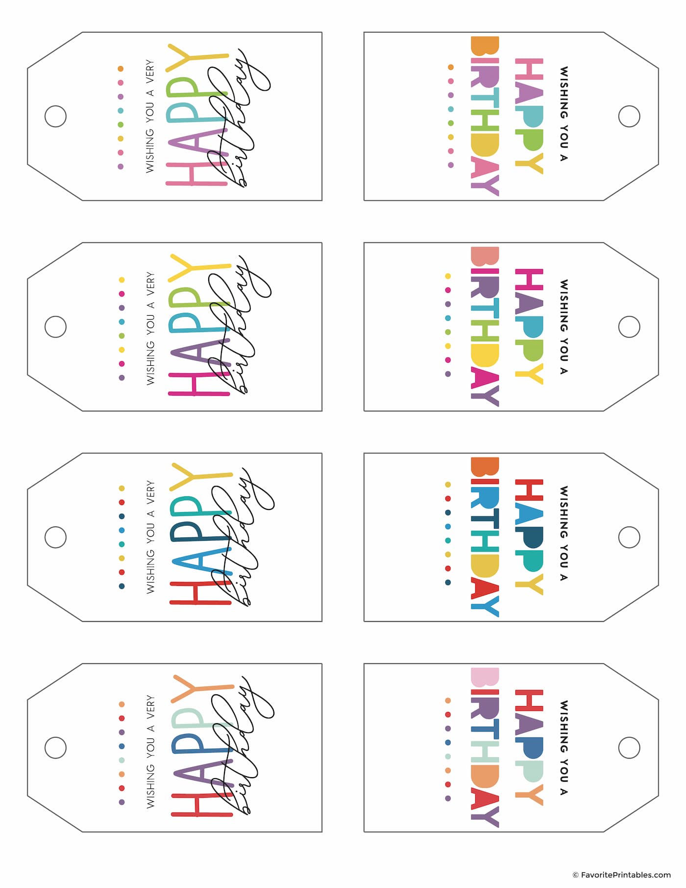 Happy Birthday Gift Tags
