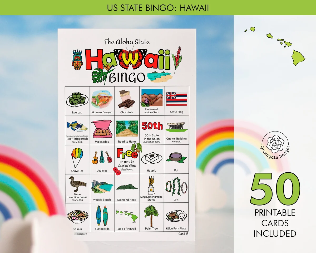 free printable hawaiian bingo cards