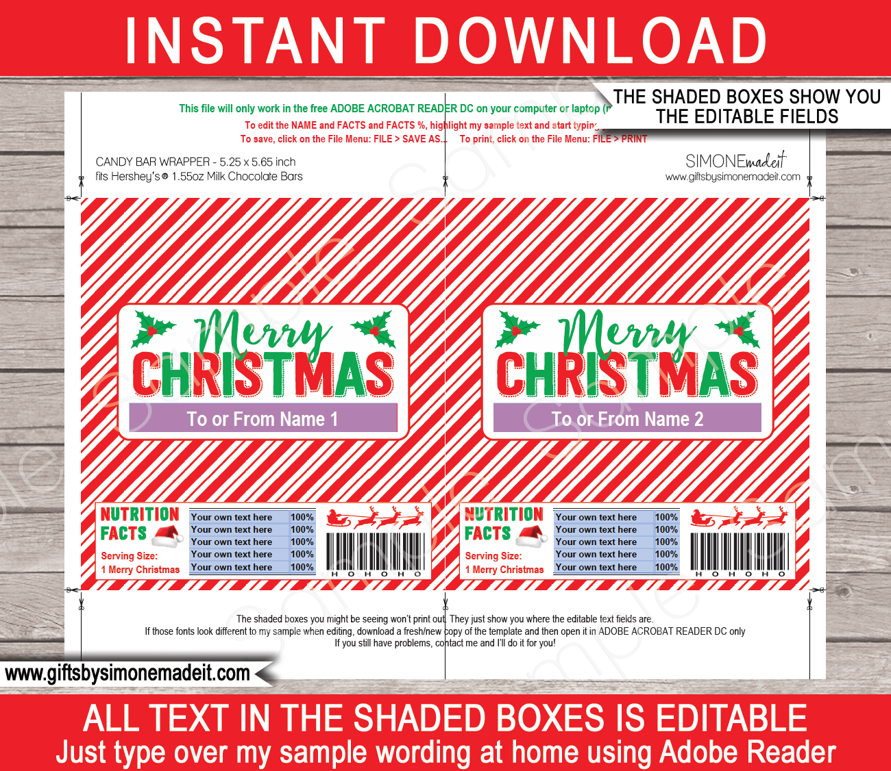 Hershey Bar Christmas Wrappers Hershey Bar Christmas Wrappers