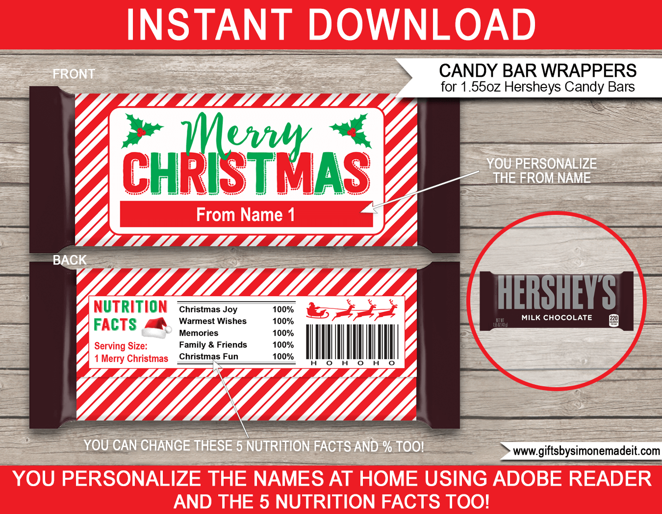 Hershey Bar Christmas Wrappers Hershey Bar Christmas Wrappers