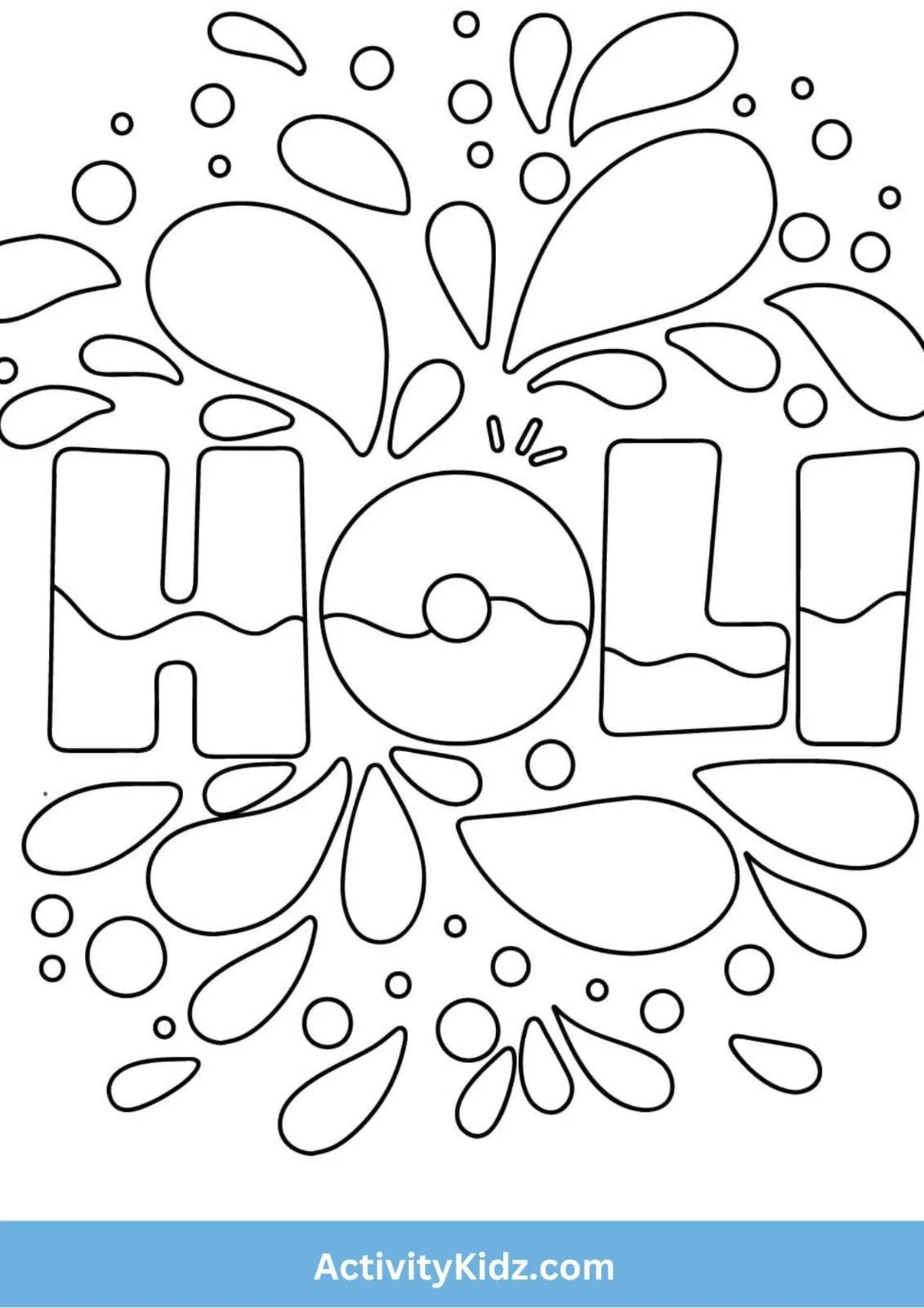 Holi Fun Splash Coloring Worksheet Holi Fun Splash Coloring Worksheet