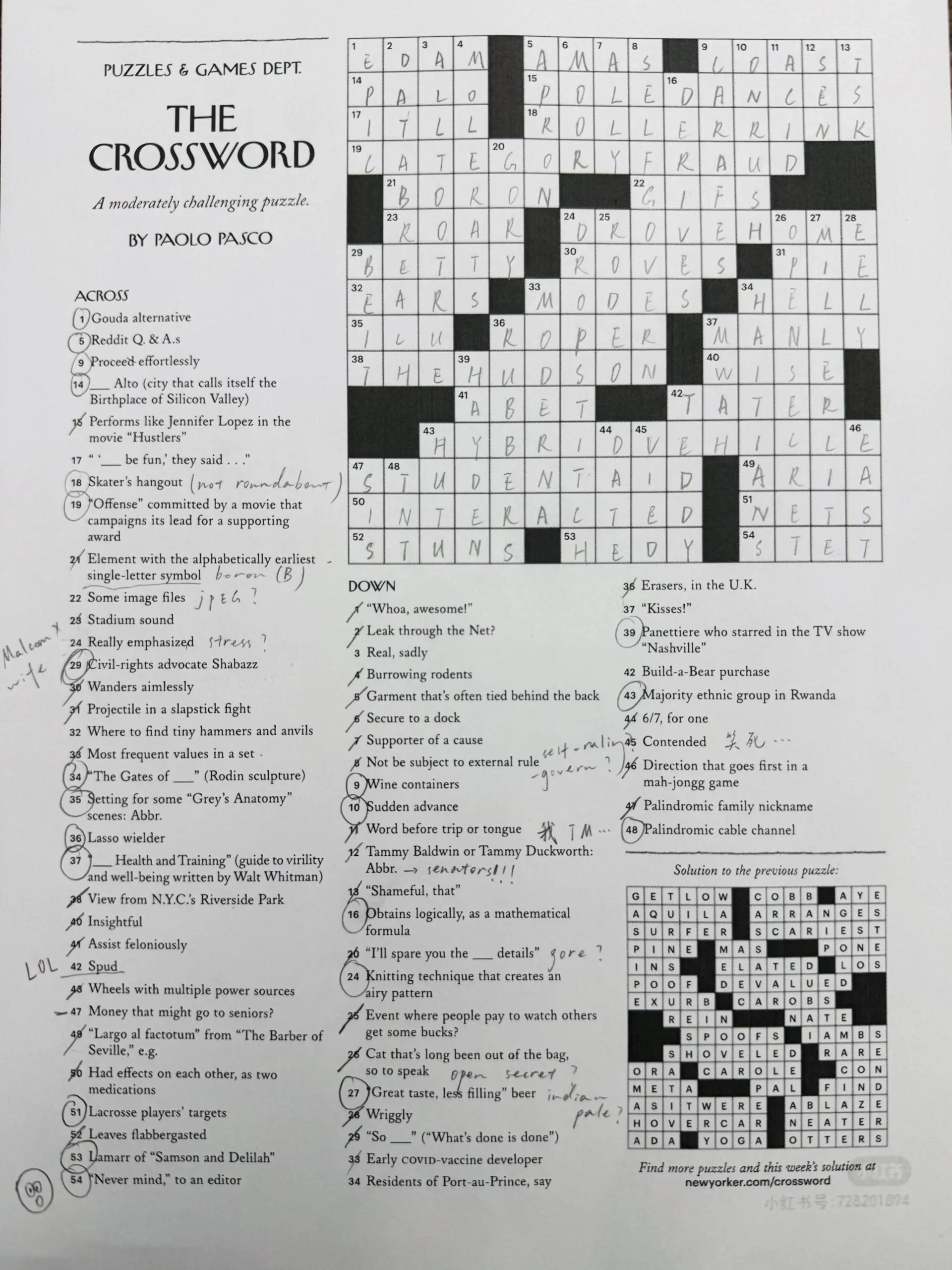 How Difficult Are The New Yorker Crosswords For How Difficult Are The New Yorker Crosswords For