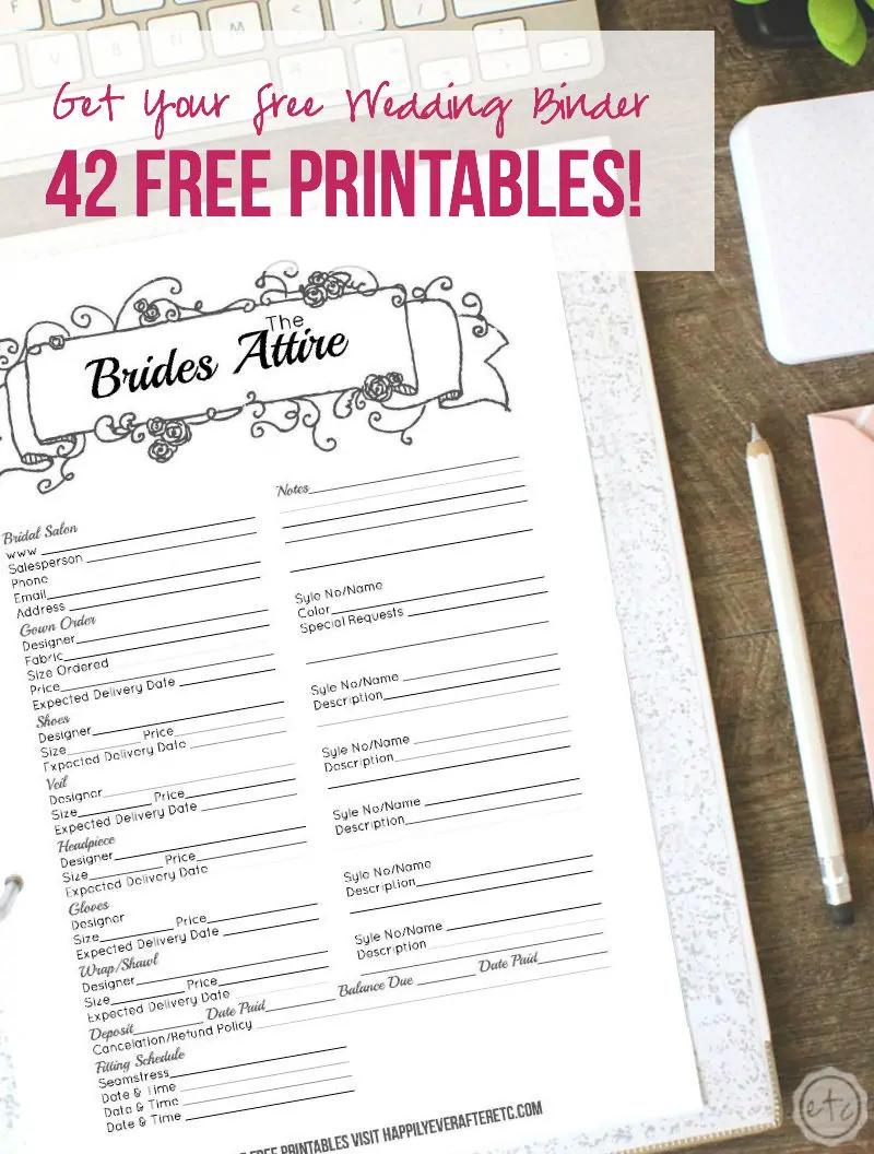 free printable wedding planner pdf