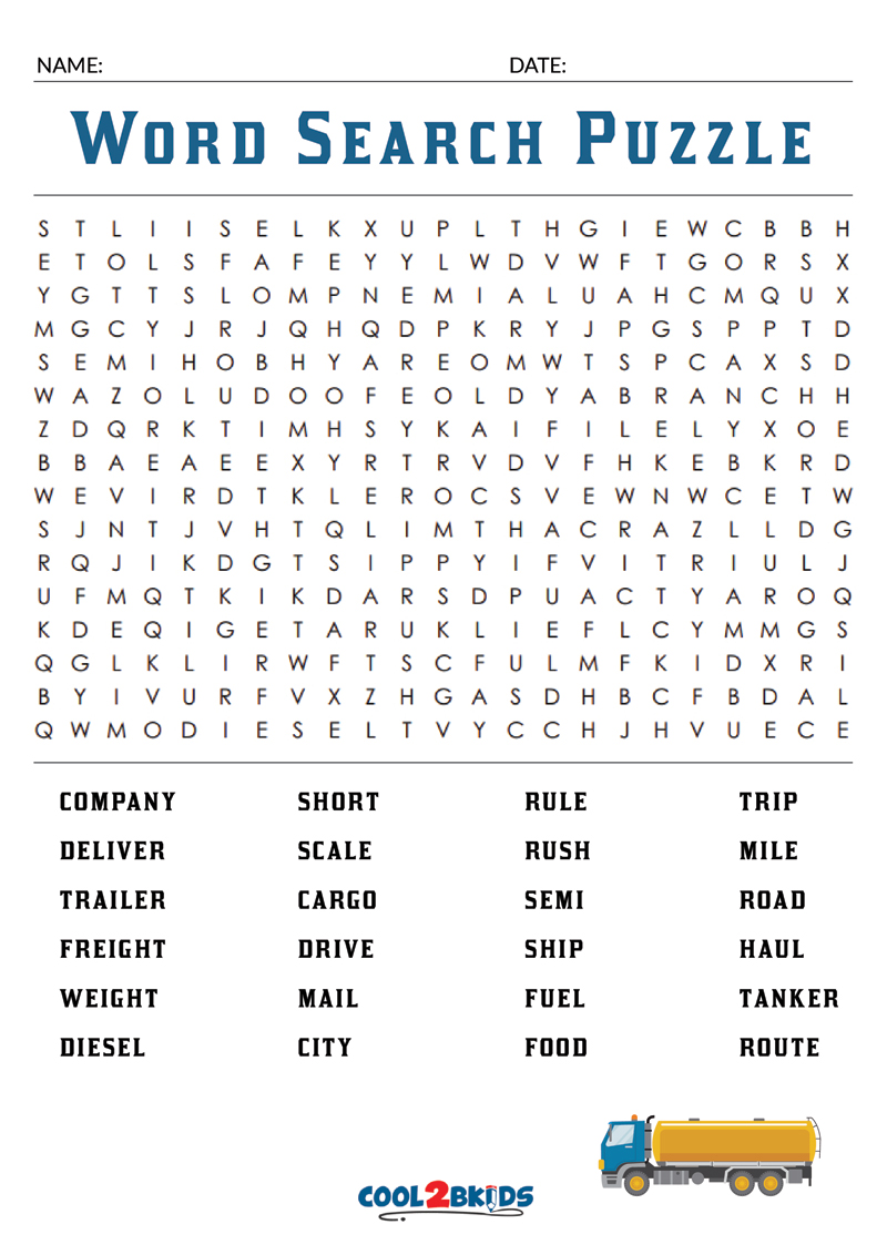 Large Print Word Search