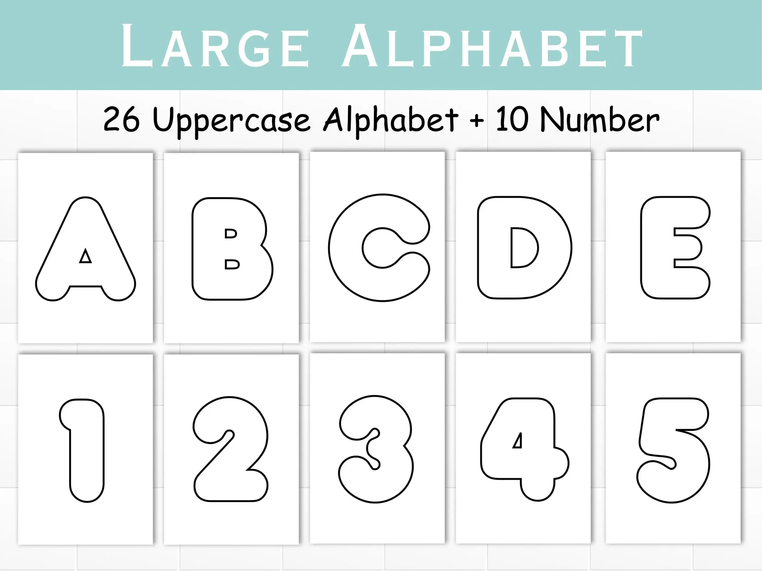 Large Rounded Alphabet Bubble Letters