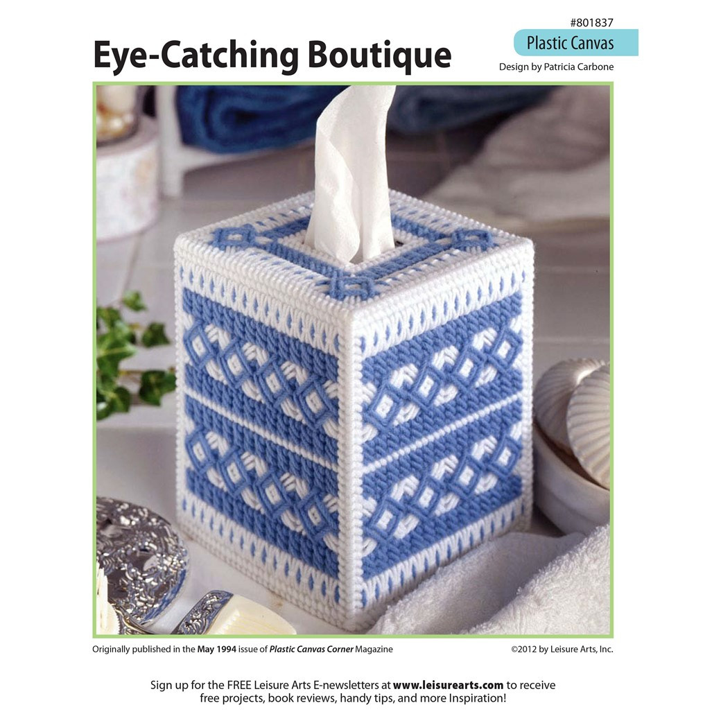 Leisure Arts Eyecatching Boutique Tissue Box Cover Plastic Canvas Epattern Leisure Arts Eyecatching Boutique Tissue Box Cover Plastic Canvas Epattern