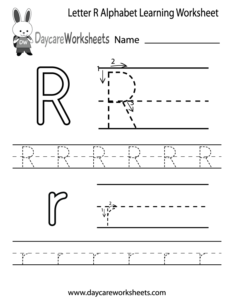 Letter R Alphabet Learning Worksheet Letter R Alphabet Learning Worksheet