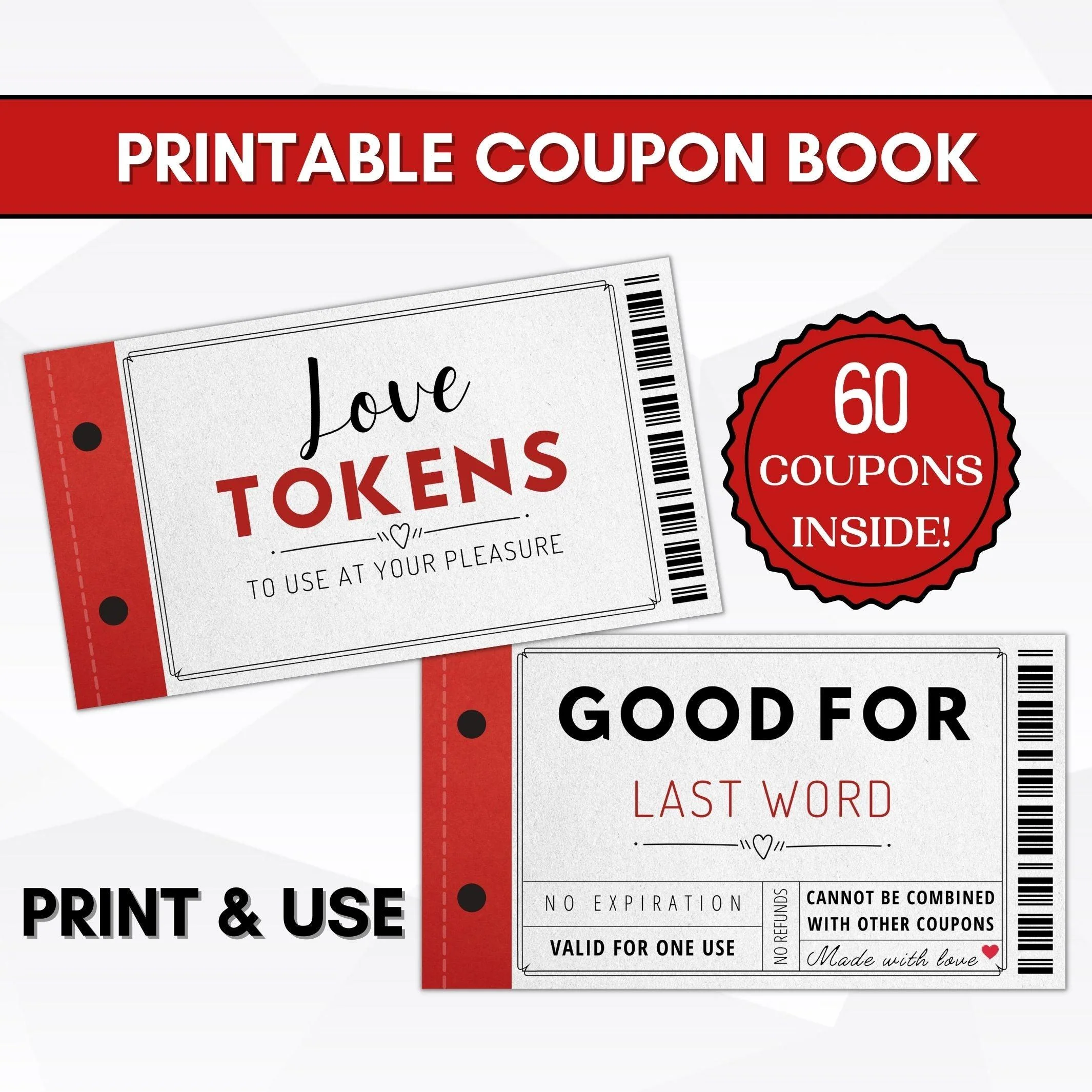 Love Coupons For Husband Wife Boyfriend Girlfriend Print Use Love Coupons For Husband Wife Boyfriend Girlfriend Print Use
