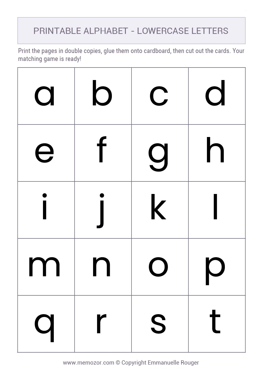 Lowercase Alphabet Letters