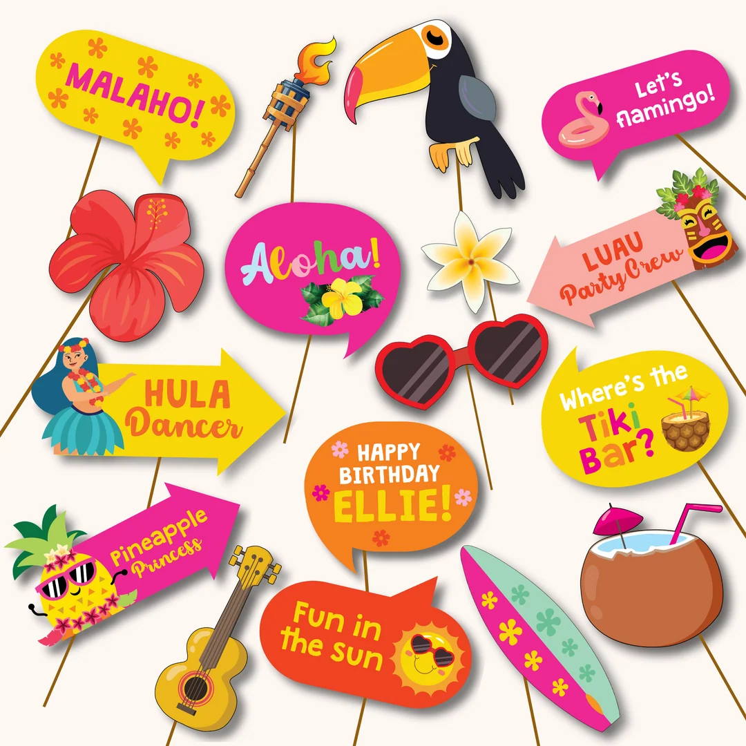 Luau Photo Booth Printable Kit Luau Photo Booth Printable Kit