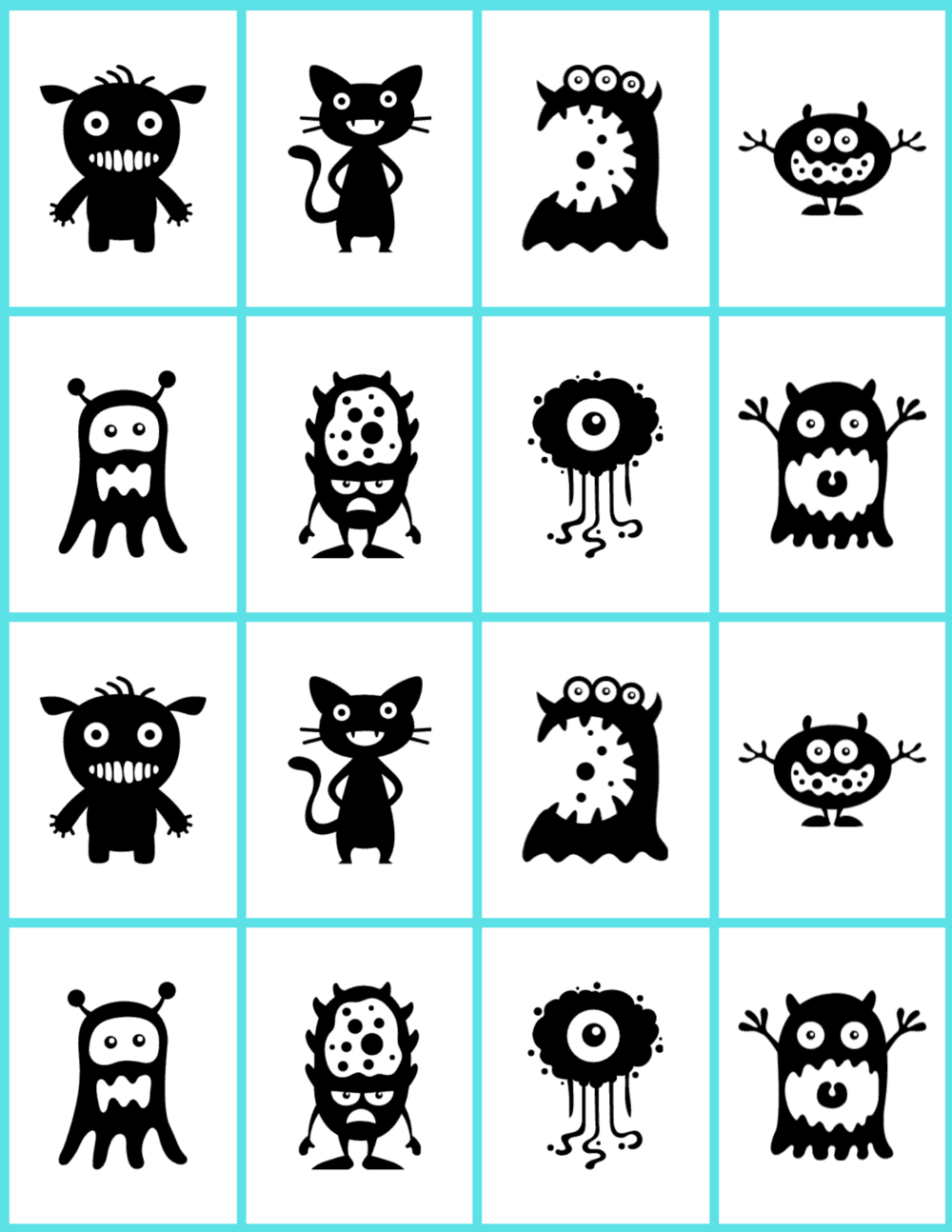 free printable matching cards