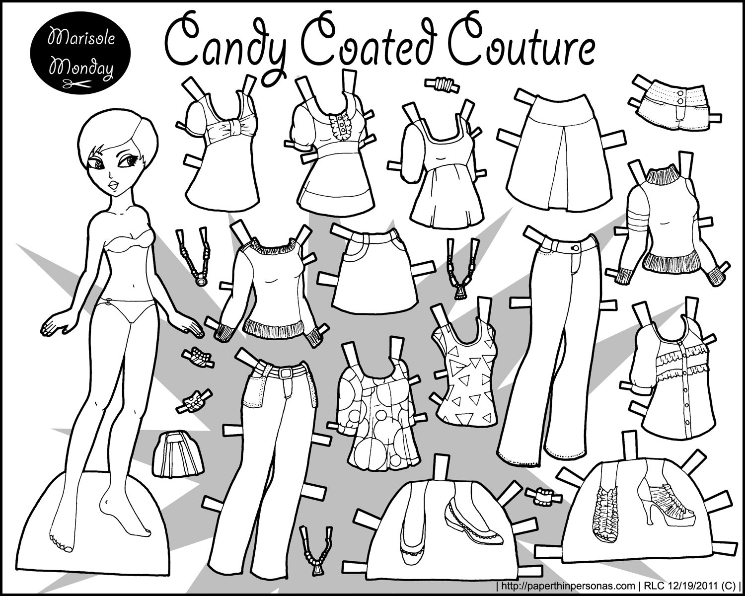 Marisole Mondy Friends A Set Of Black And White Printable Paper Dolls Marisole Mondy Friends A Set Of Black And White Printable Paper Dolls