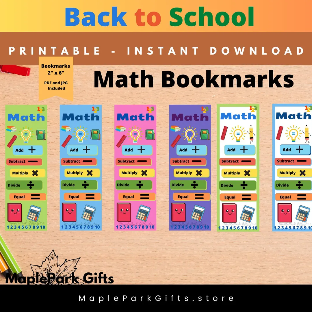 Math Class Back To School Bookmark 8