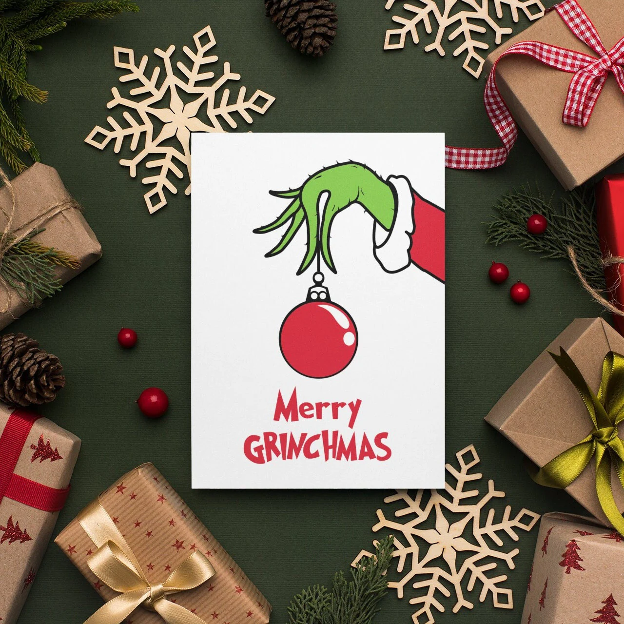 Merry Grinchmas Christmas Card Holiday Merry Grinchmas Christmas Card Holiday