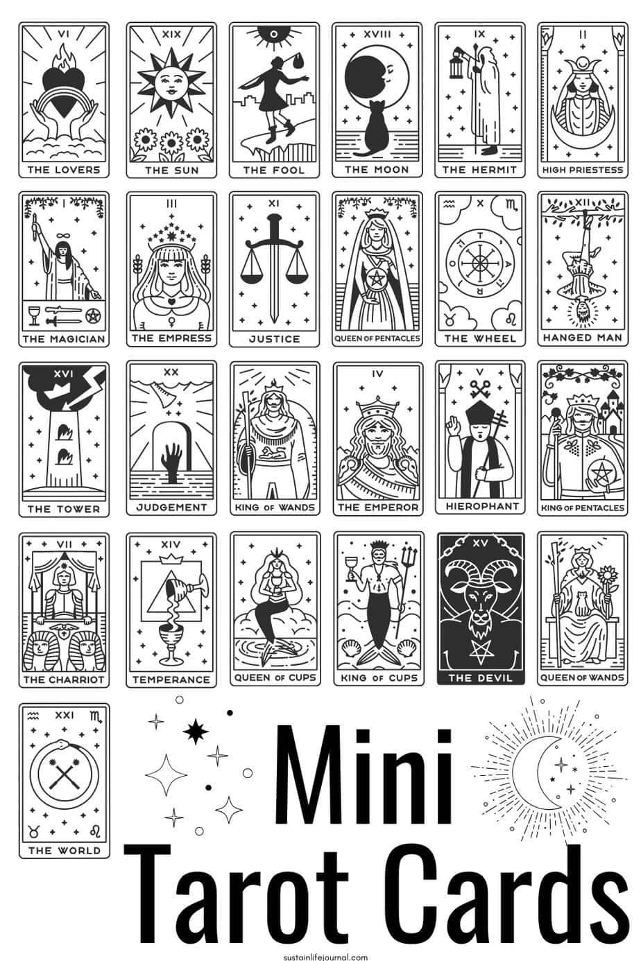 Mini Tarot Cards Printable 2