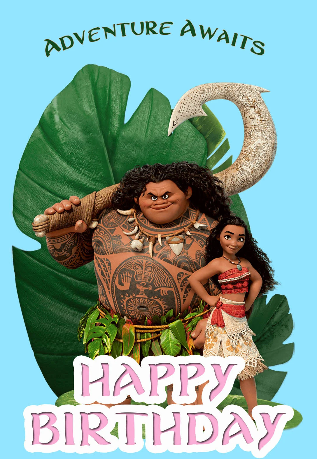Moana Printable Birthday Cards