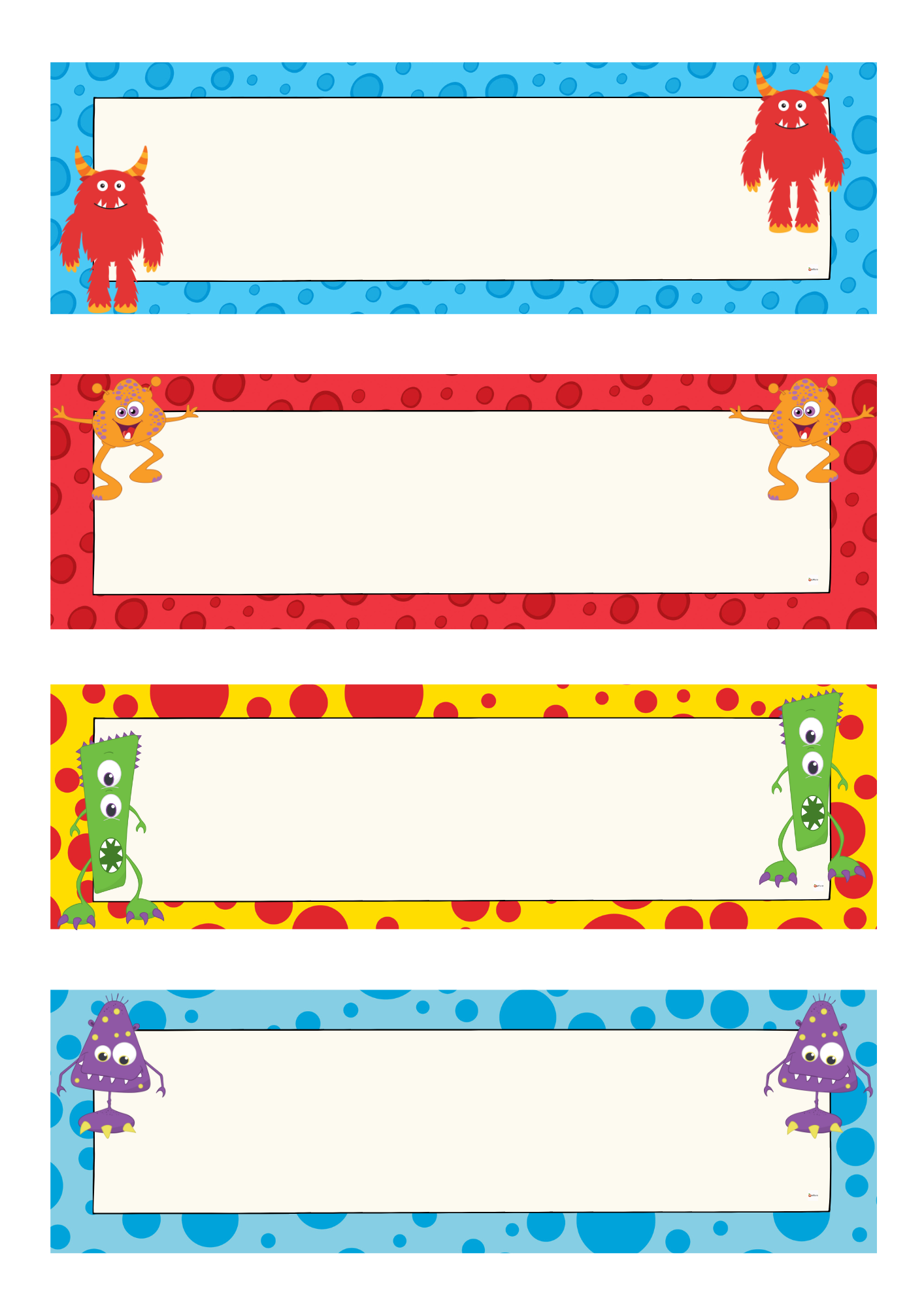 Monster Theme Decor Bundle Name Tags And Labels Editable