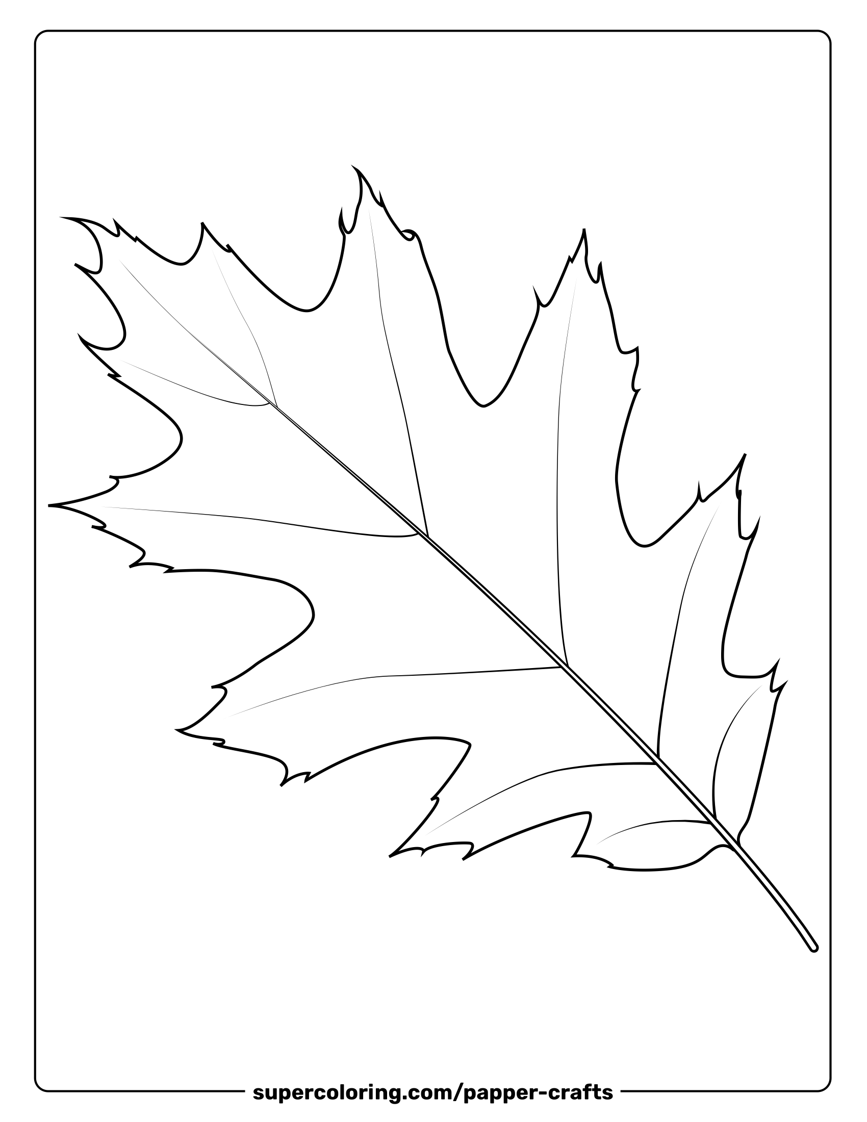 Northern Red Oak Leaf Template