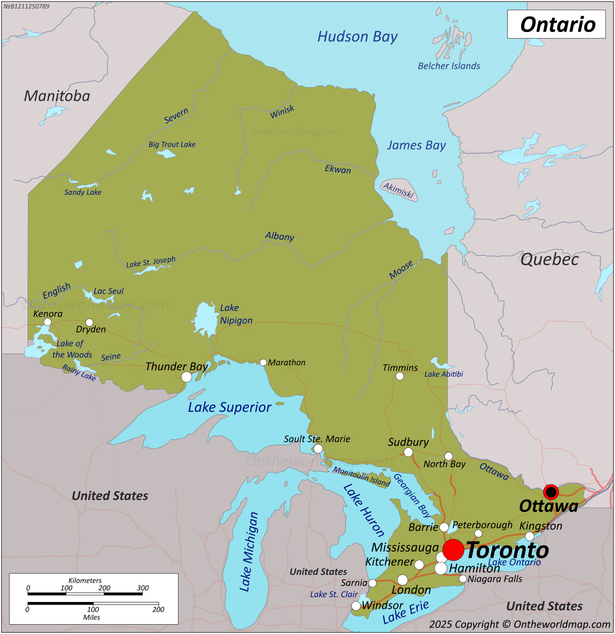 free printable map of ontario