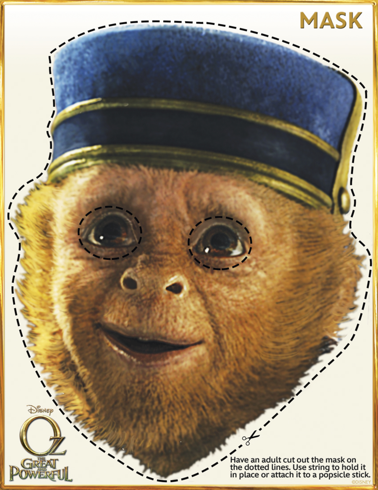 Oz Printable Monkey Mask