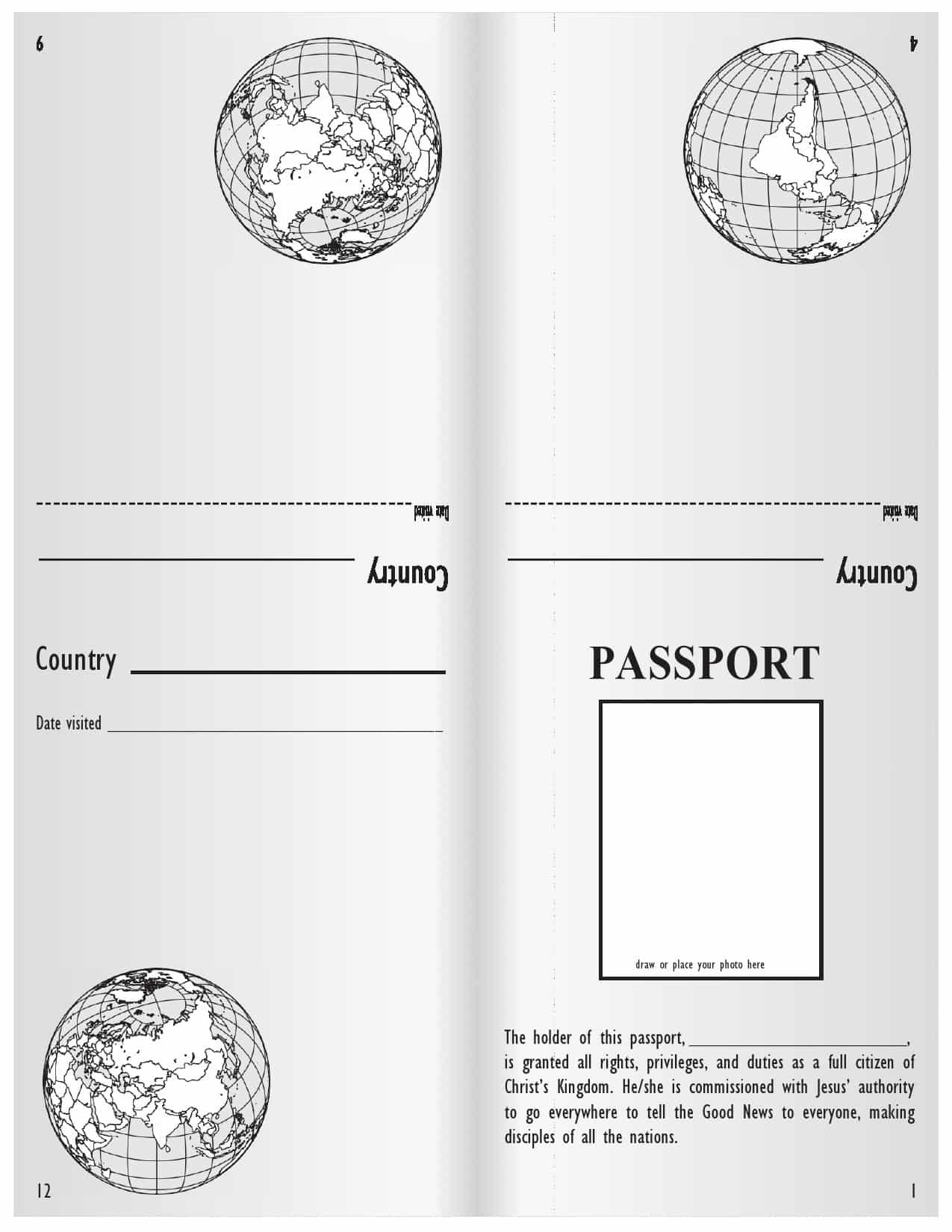 free printable passport template free printable passport template
