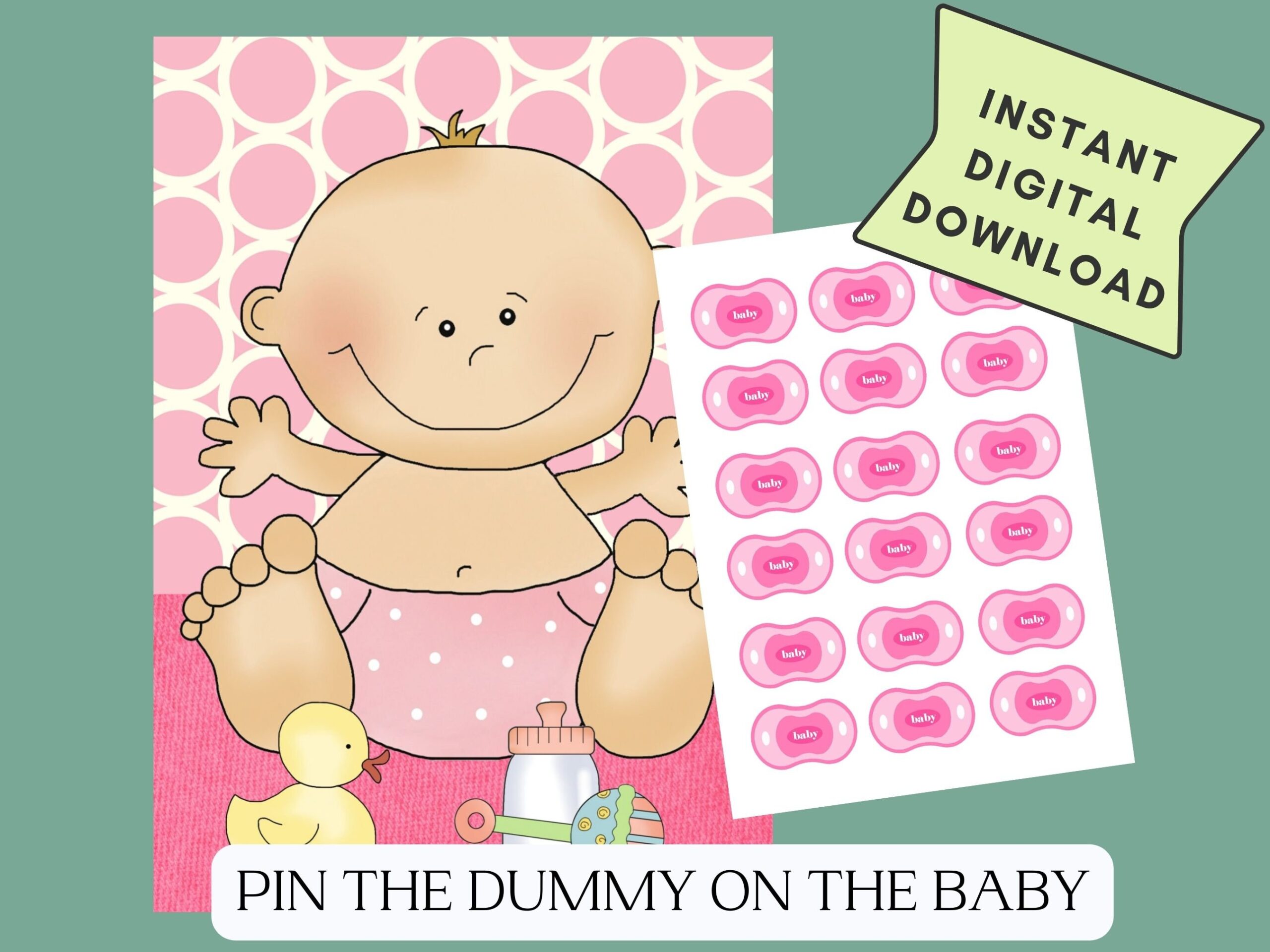 Pin The Pacifier On Baby Game Baby Pin The Pacifier On Baby Game Baby