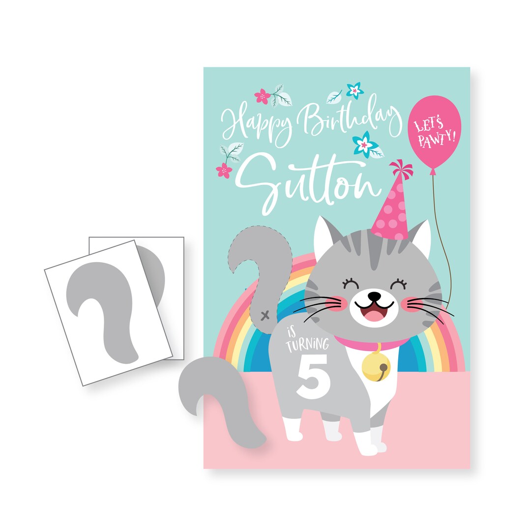 free printable pin the tail on the cat