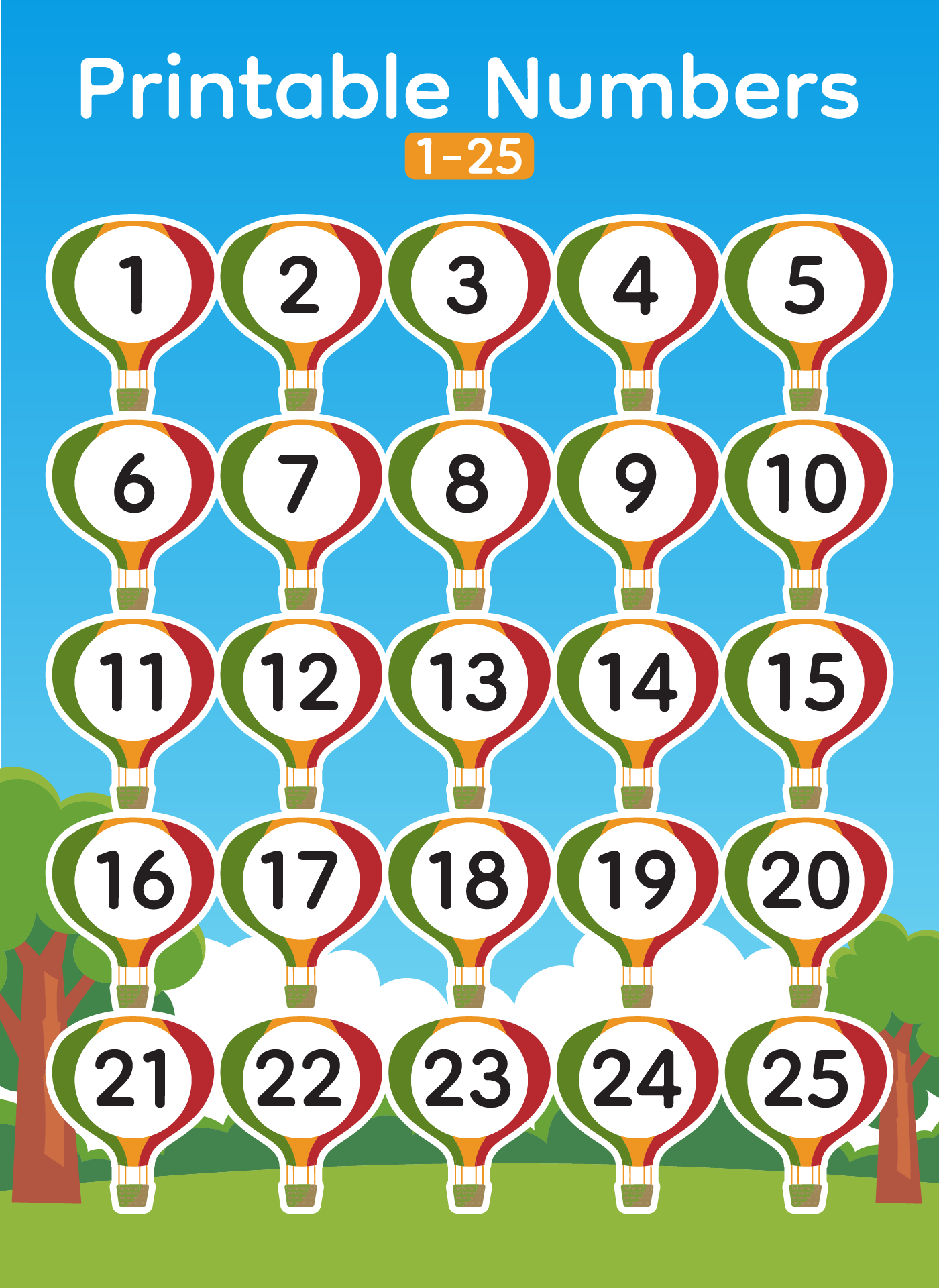 Post Number Grid Printable 1 25 226853