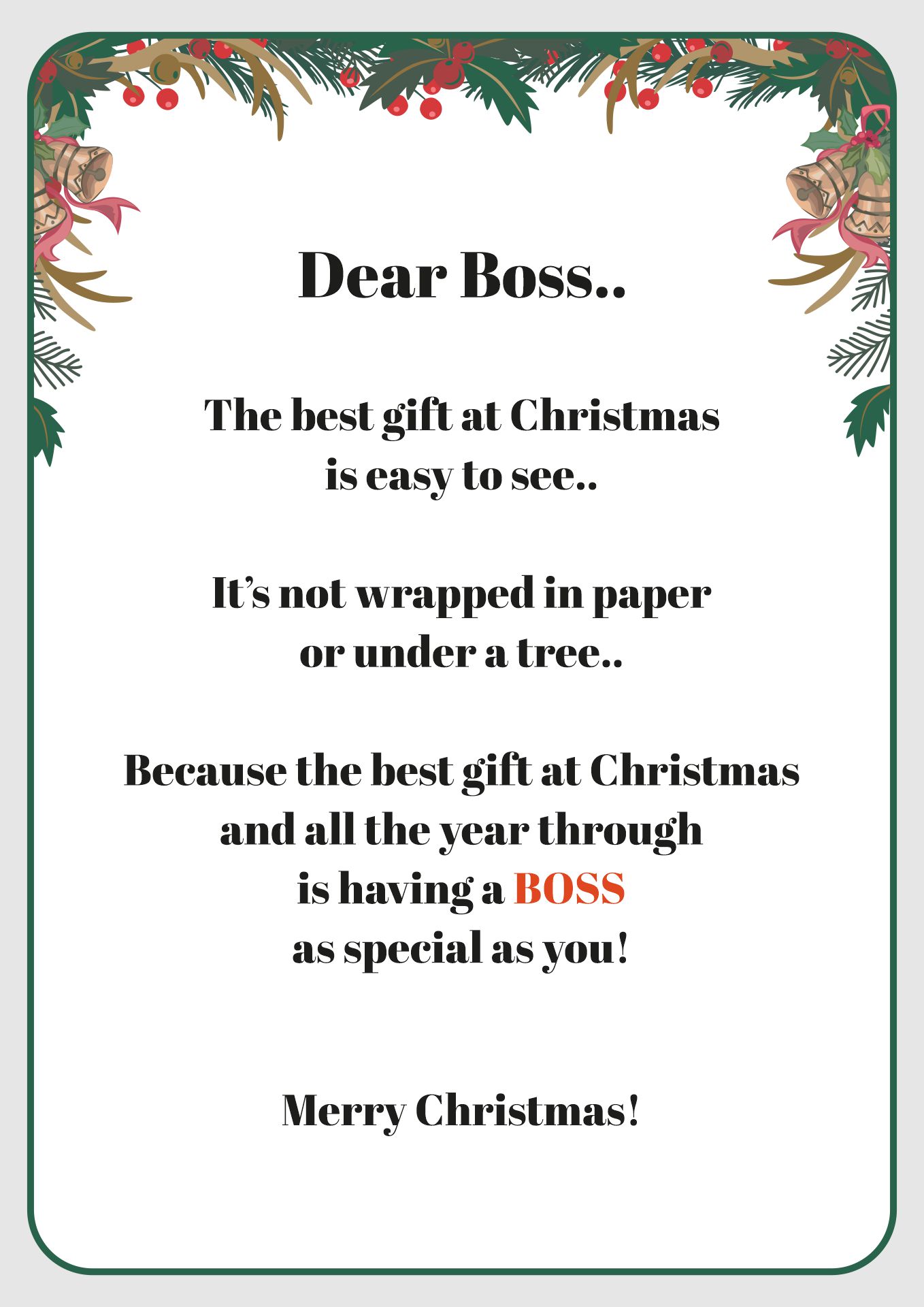 Post Printable Christmas Cards For Boss 338835