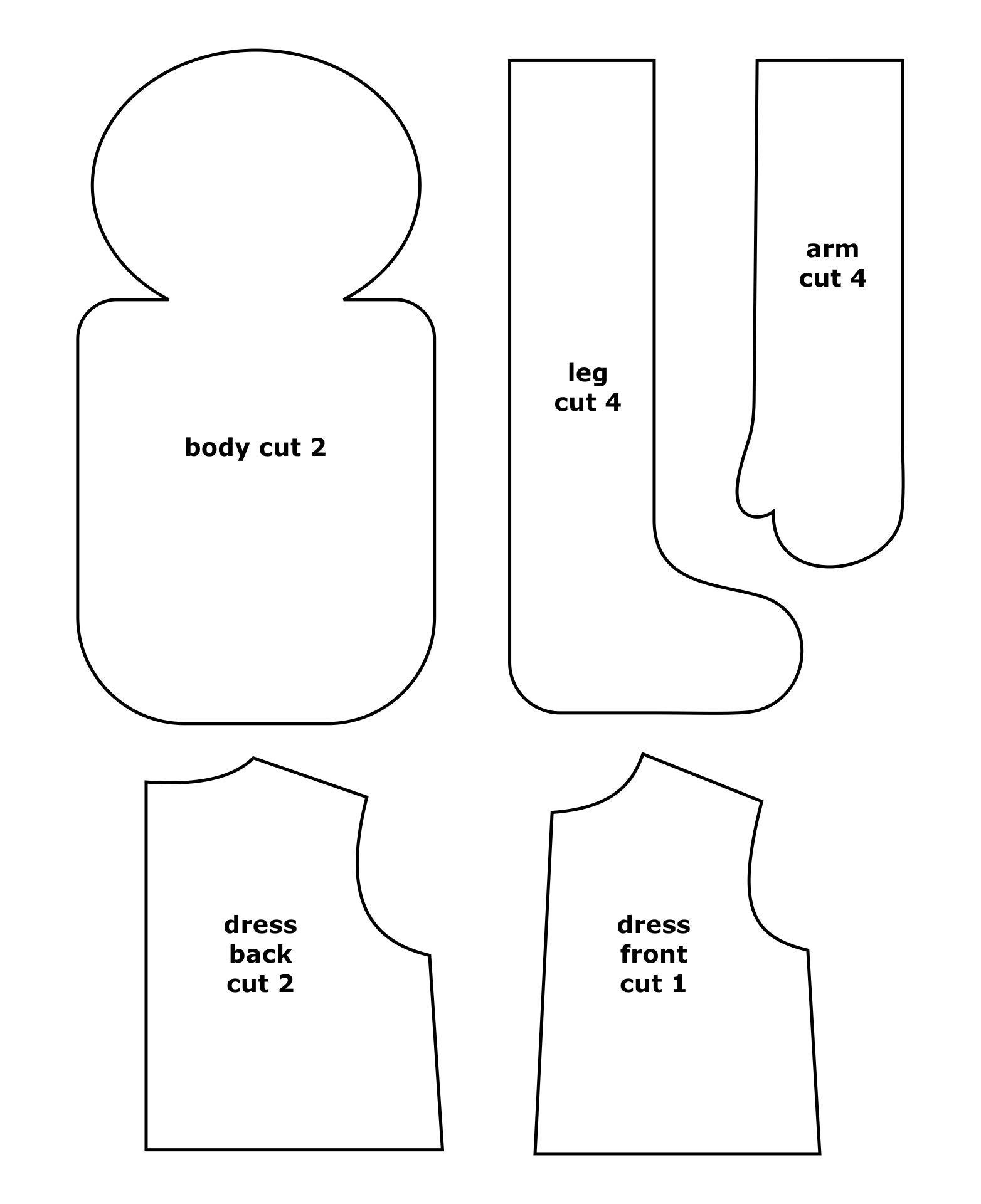 Post Printable Rag Doll Sewing Pattern 306575