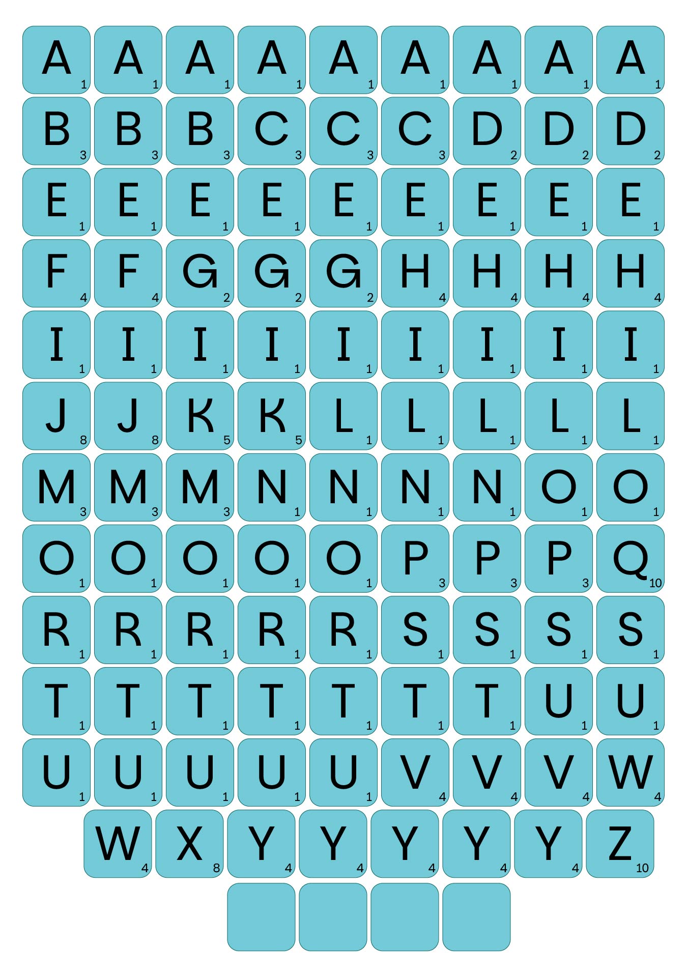 Post Printable Scrabble Tiles Board 326271