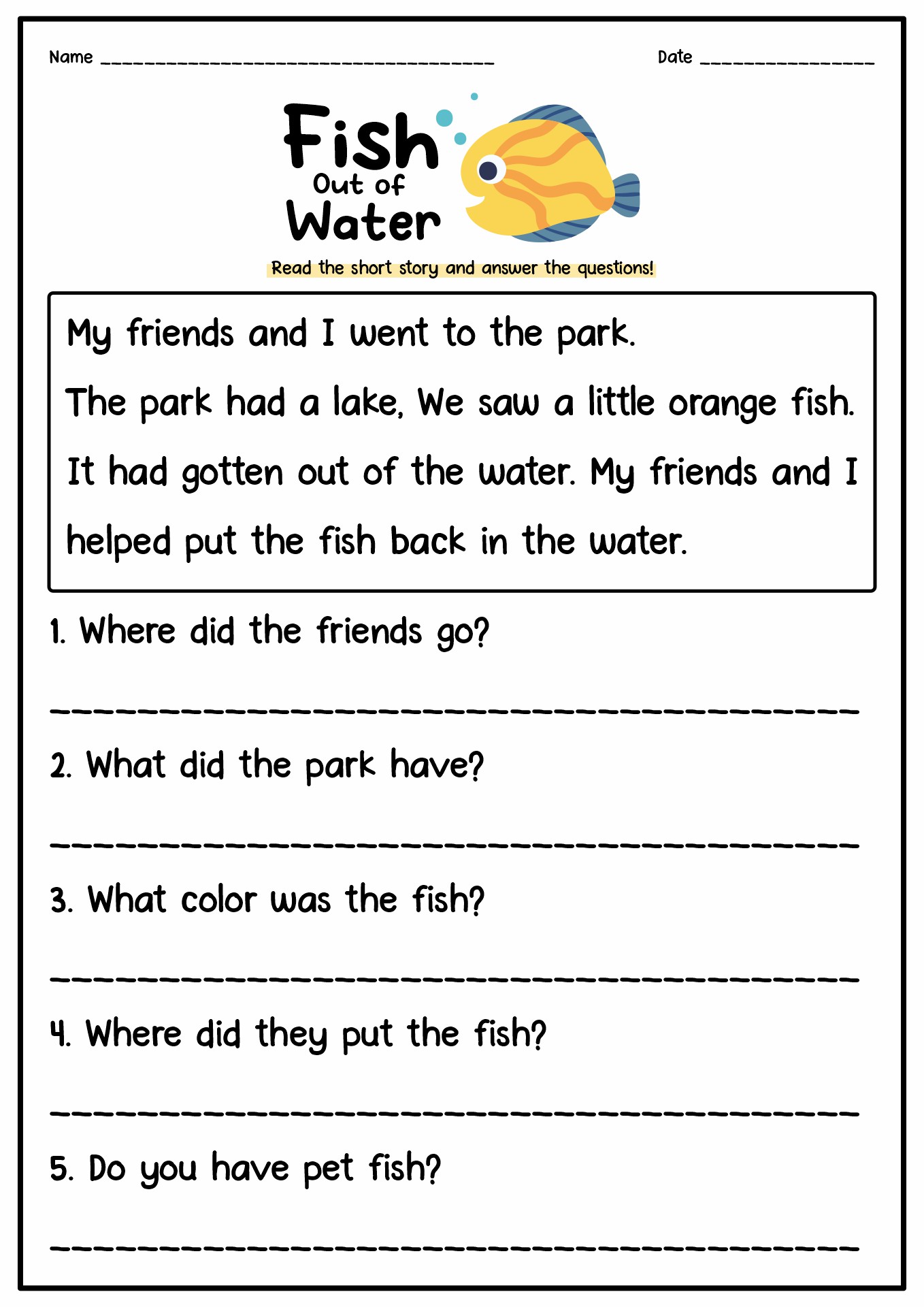 Post Short Story Reading Comprehension Worksheets 302712