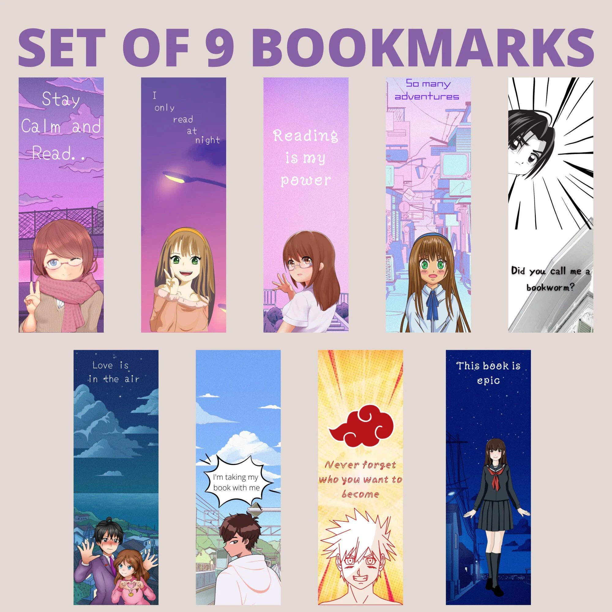 Printable Anime Bookmarks Cartoon Anime