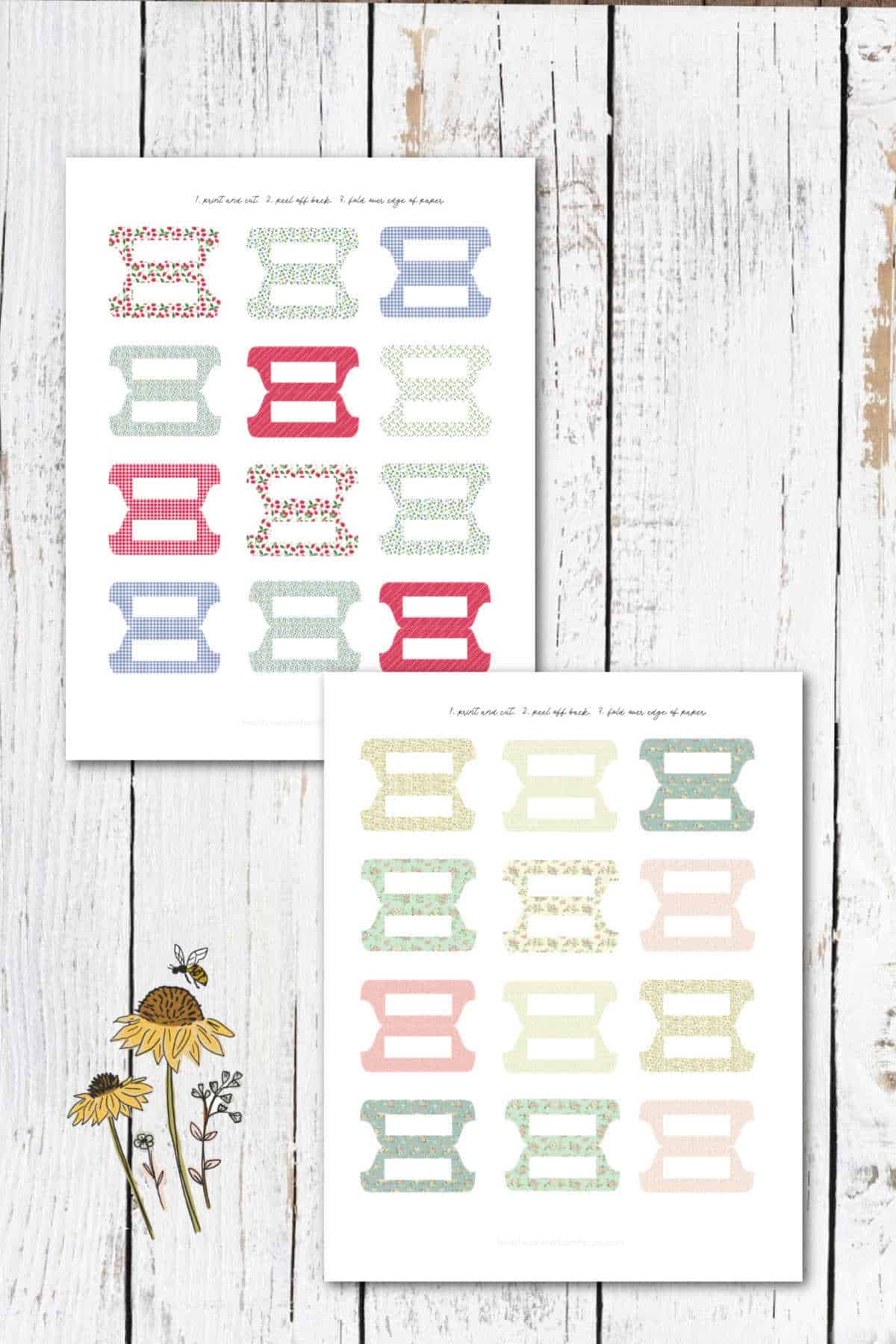 Printable Binder Divider Tabs