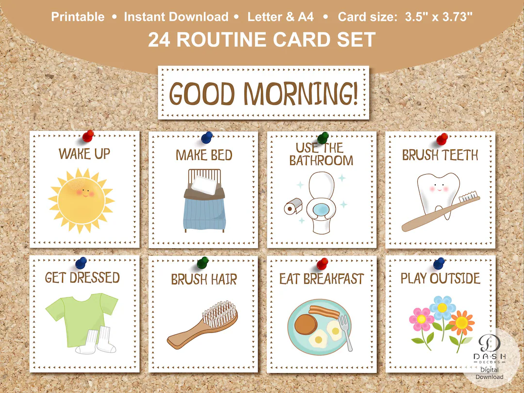 free printable daily routine picture cards