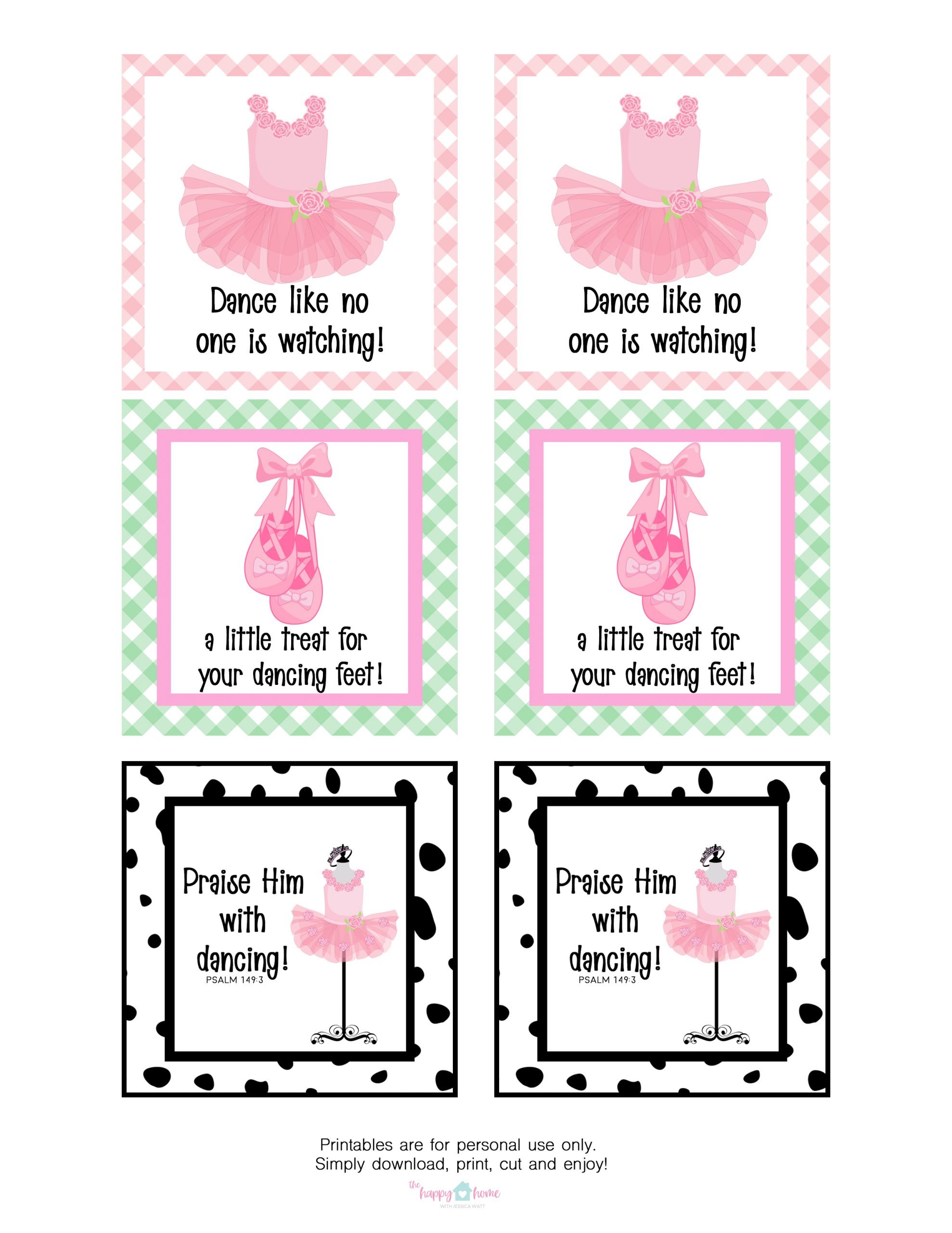 Printable Dance Tags Printable Dance Tags