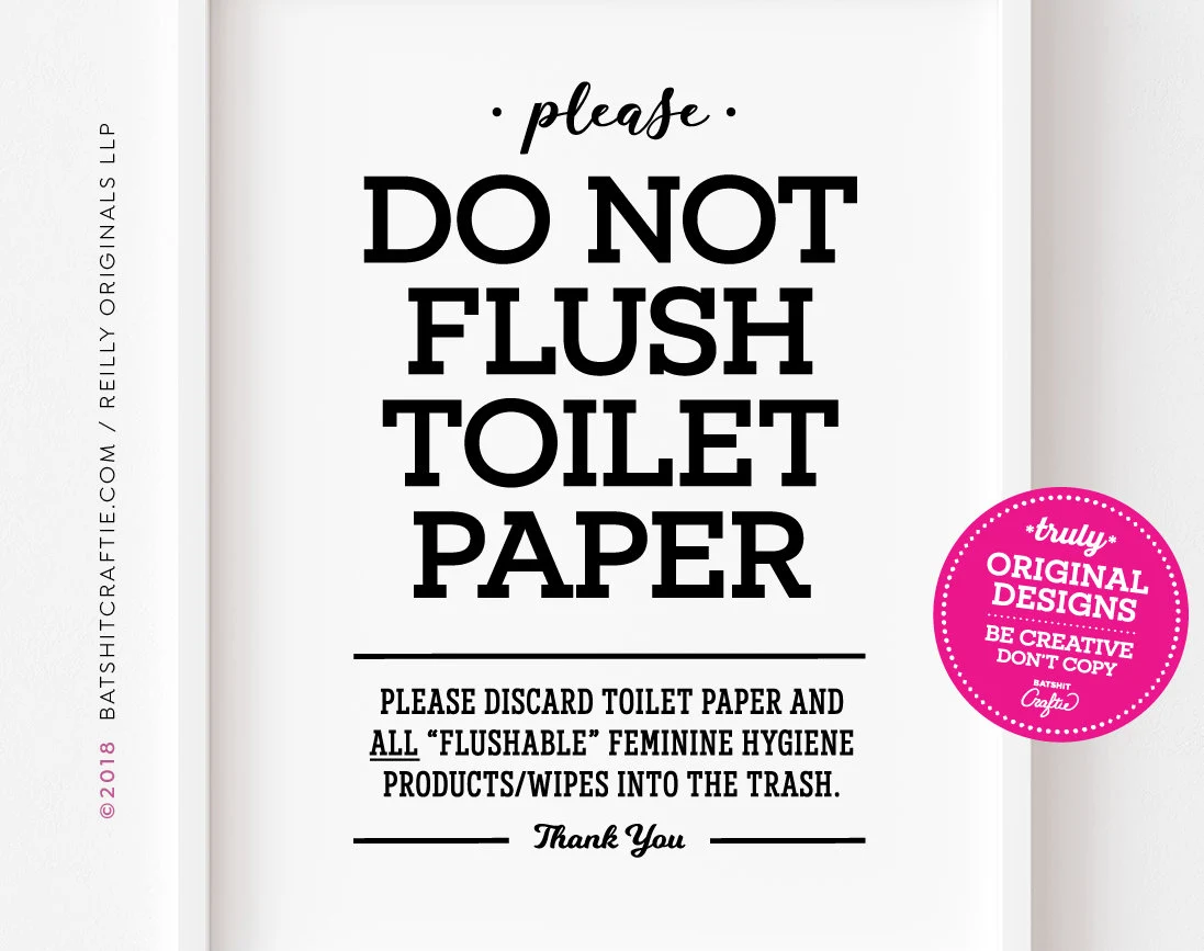 Printable Do Not Flush Toilet Paper Or Printable Do Not Flush Toilet Paper Or