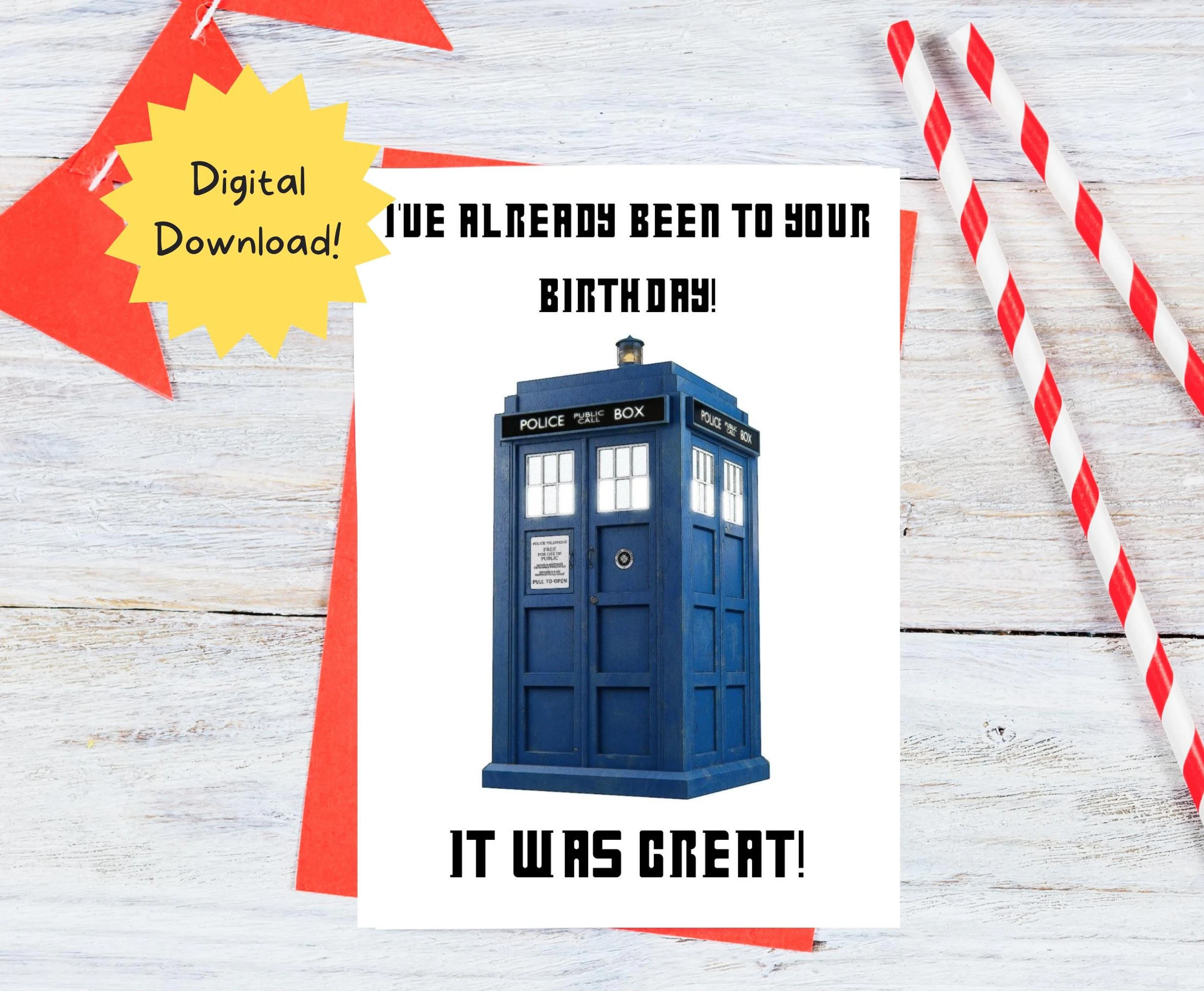 Printable Doctor Who Birthday Card