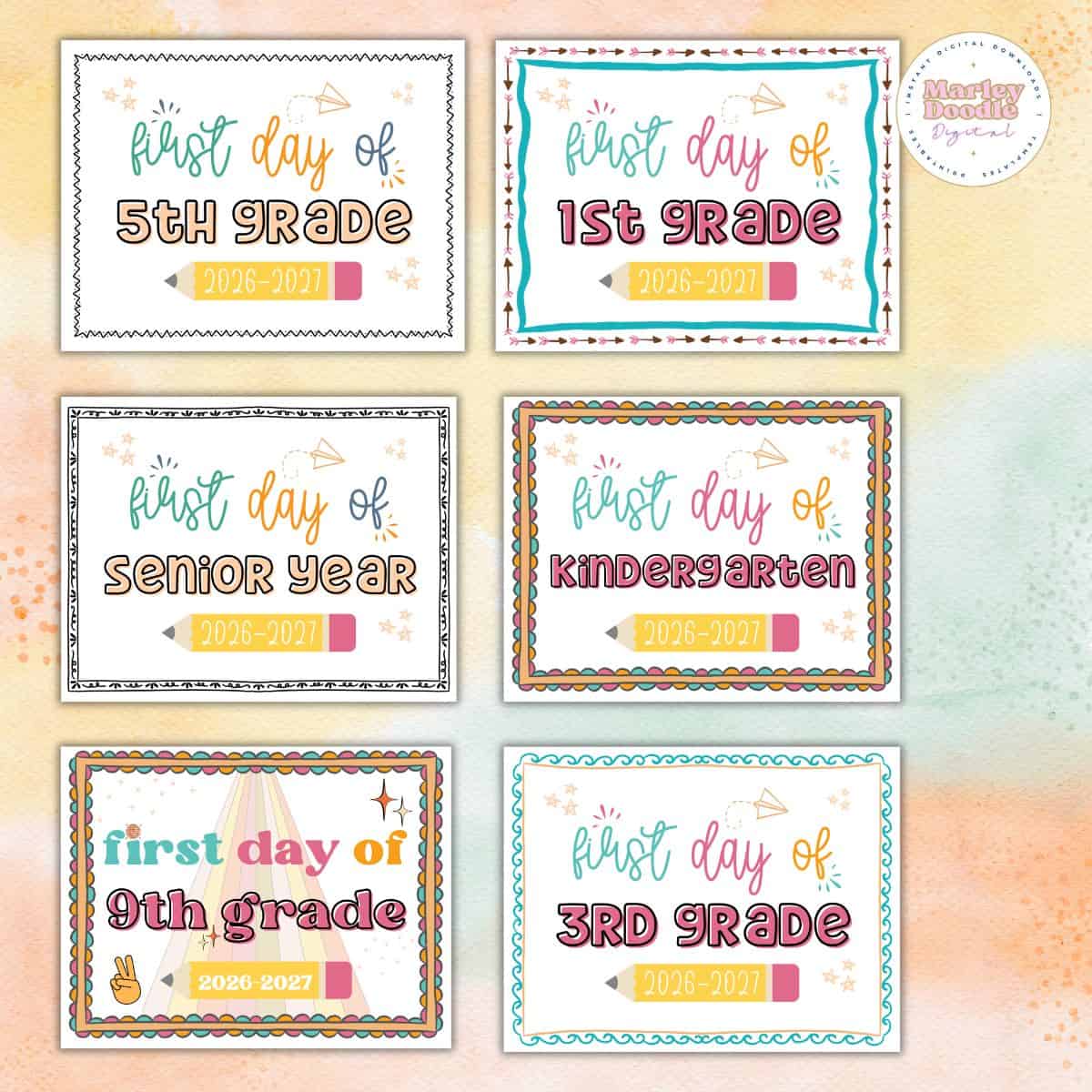 free printable first day of school signs free printable first day of school signs