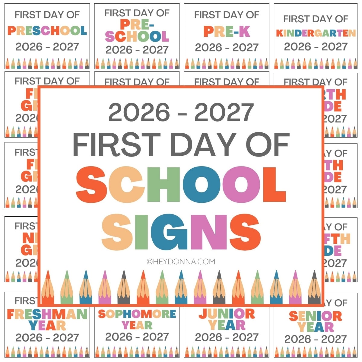 Printable First Day Of School Signs Printable First Day Of School Signs
