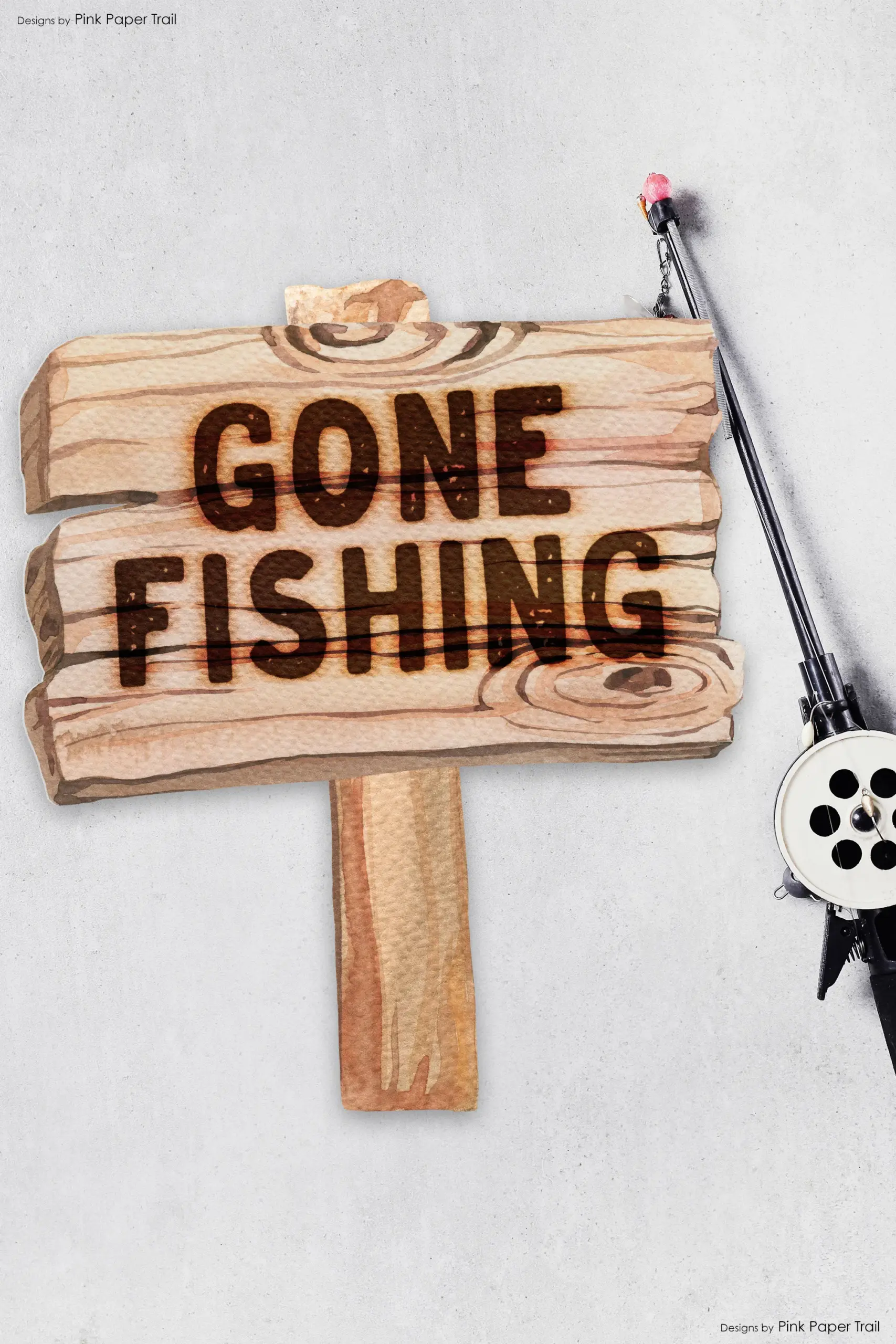 Printable Gone Fishing Party Sign