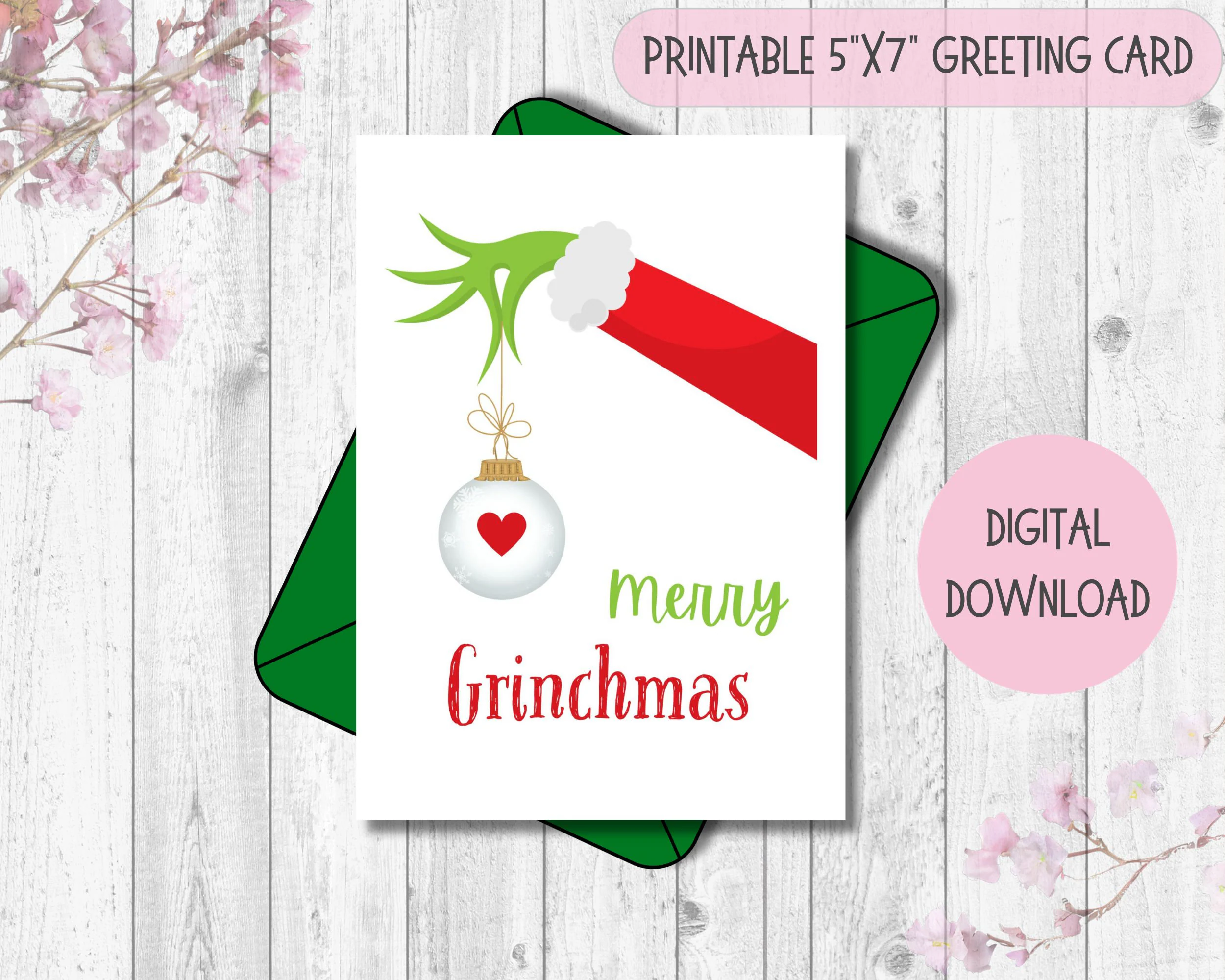 Printable Merry Grinchmas Card Grinch Printable Merry Grinchmas Card Grinch