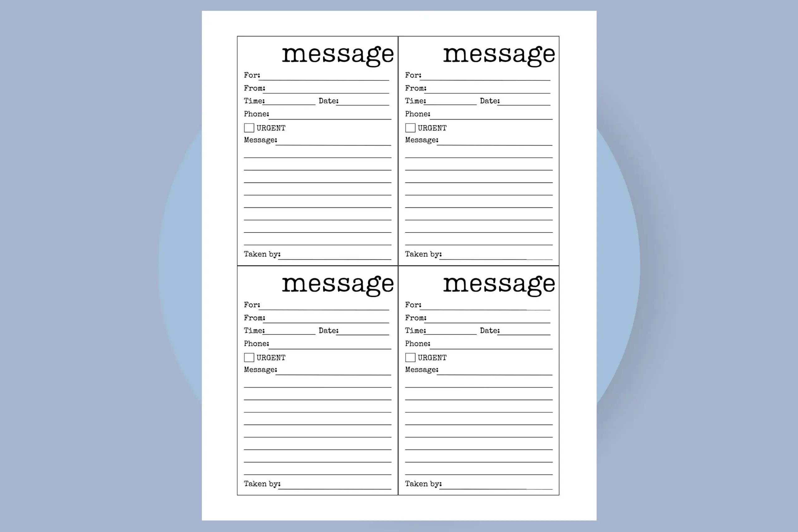 Printable Message Form Missed Call Pdf