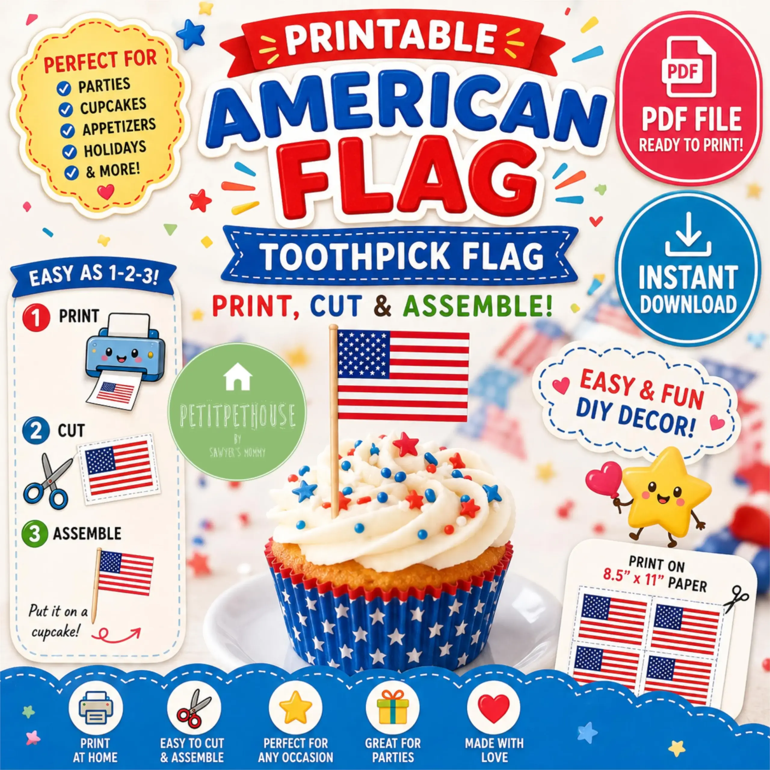 Printable Mini American Flag For Printable Mini American Flag For
