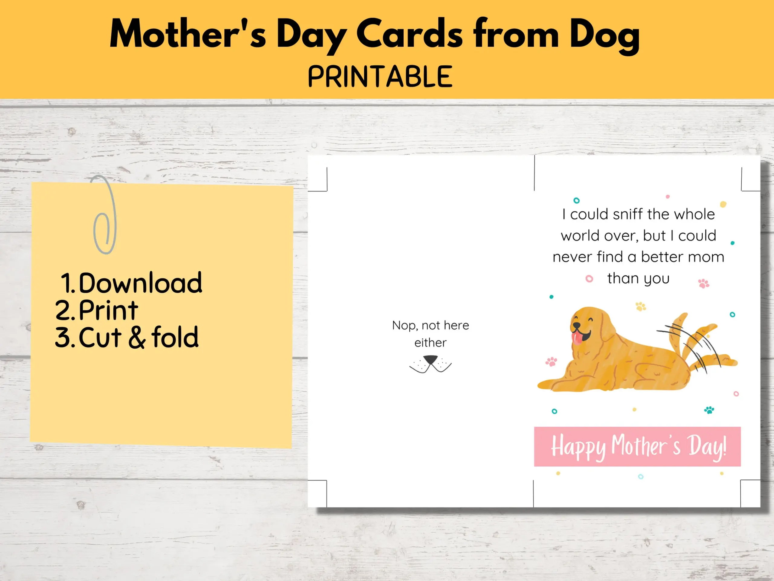 Printable Mothers Day Card From Dog Printable Mothers Day Card From Dog