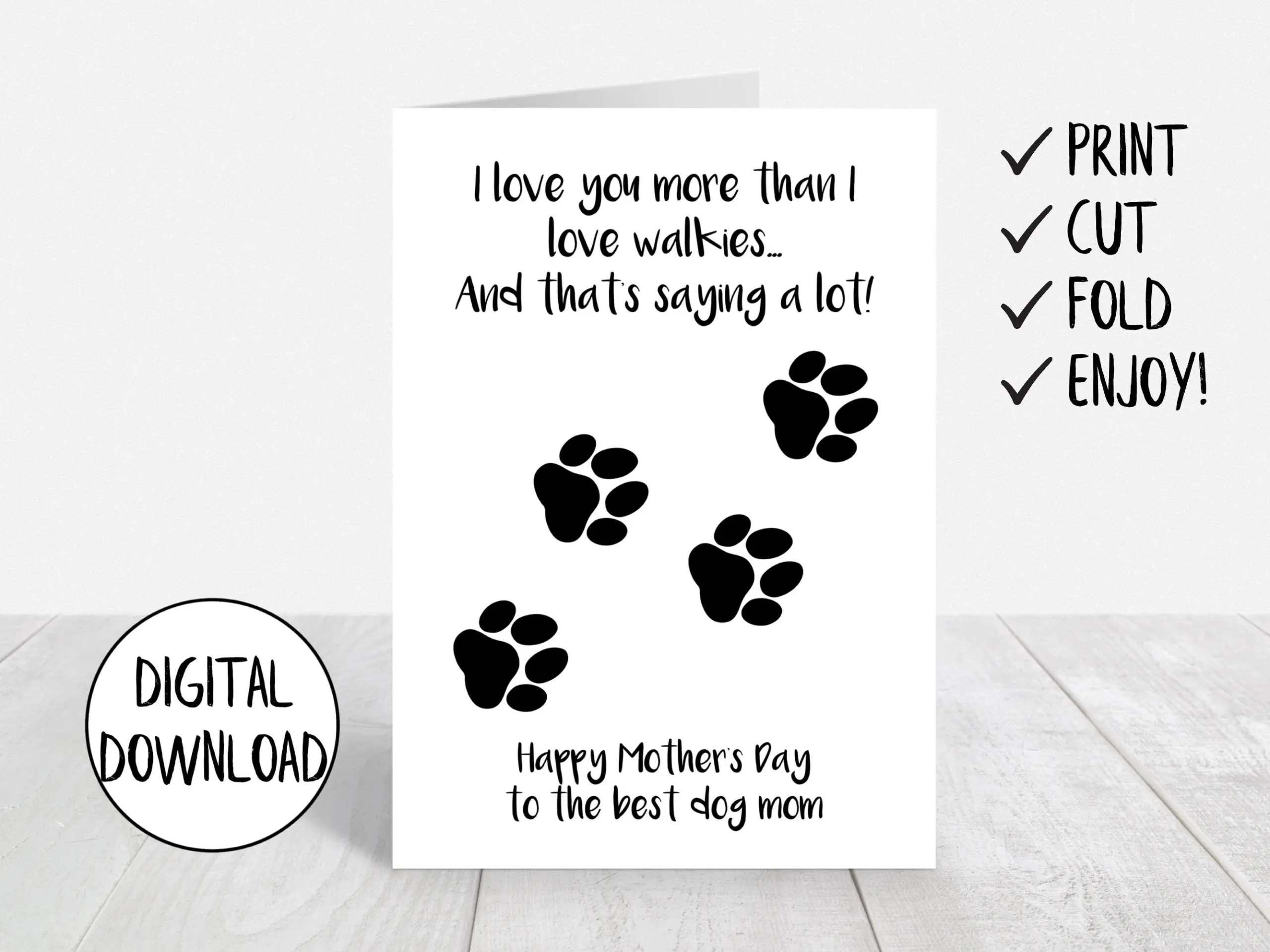 Printable Mothers Day Card From Dog Dog