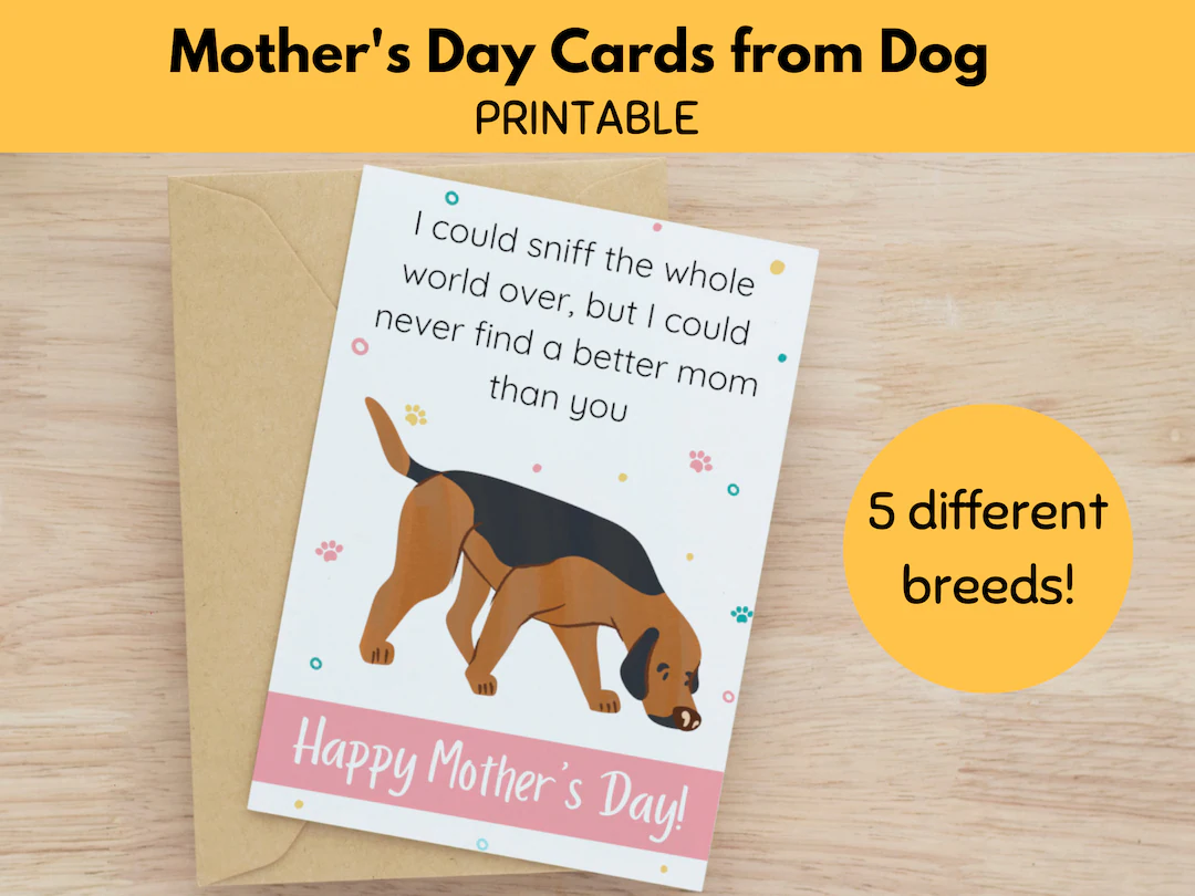 Printable Mothers Day Card From Dog Printable Mothers Day Card From Dog