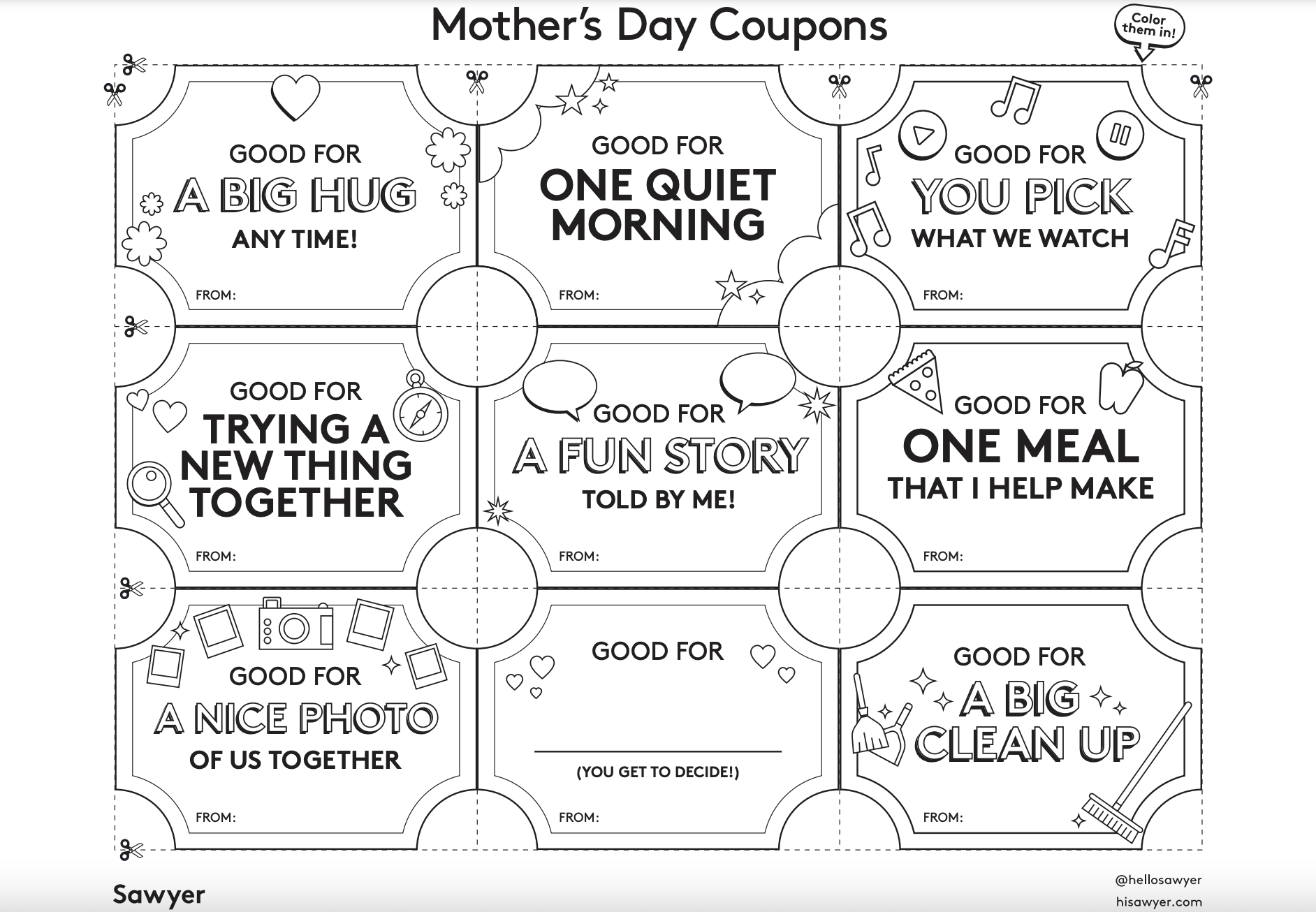 Printable Mothers Day Coupons For Kids