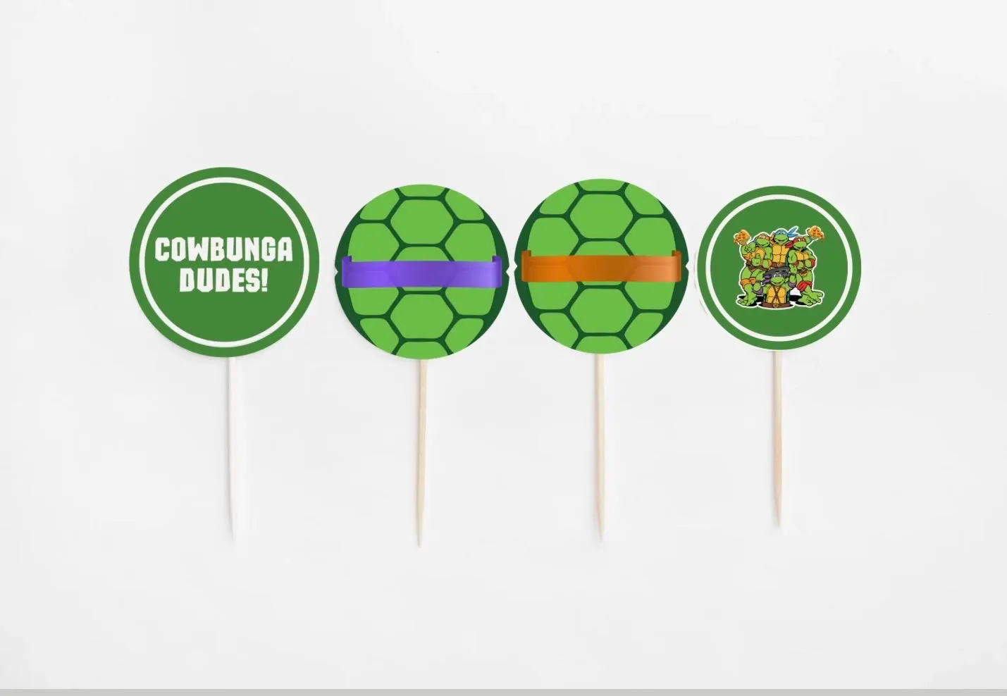 Printable Ninja Turtle Cupcake Toppers
